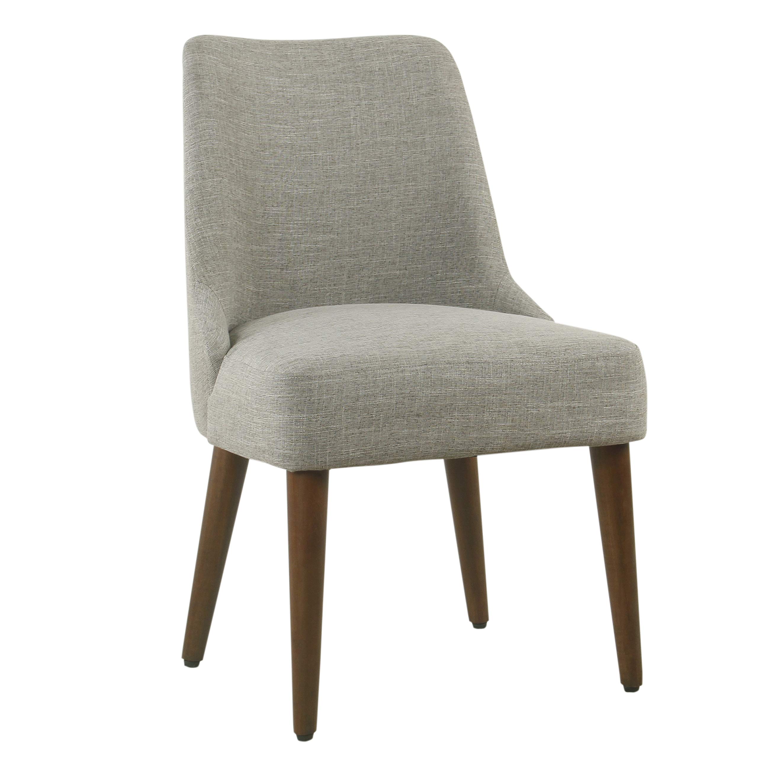 Homepop Upholstered Gayle Slide Dining Chair - Gray Woven Fabric, Single Modern Dining Room Chair for Kitchen, Living Room & Office Decor