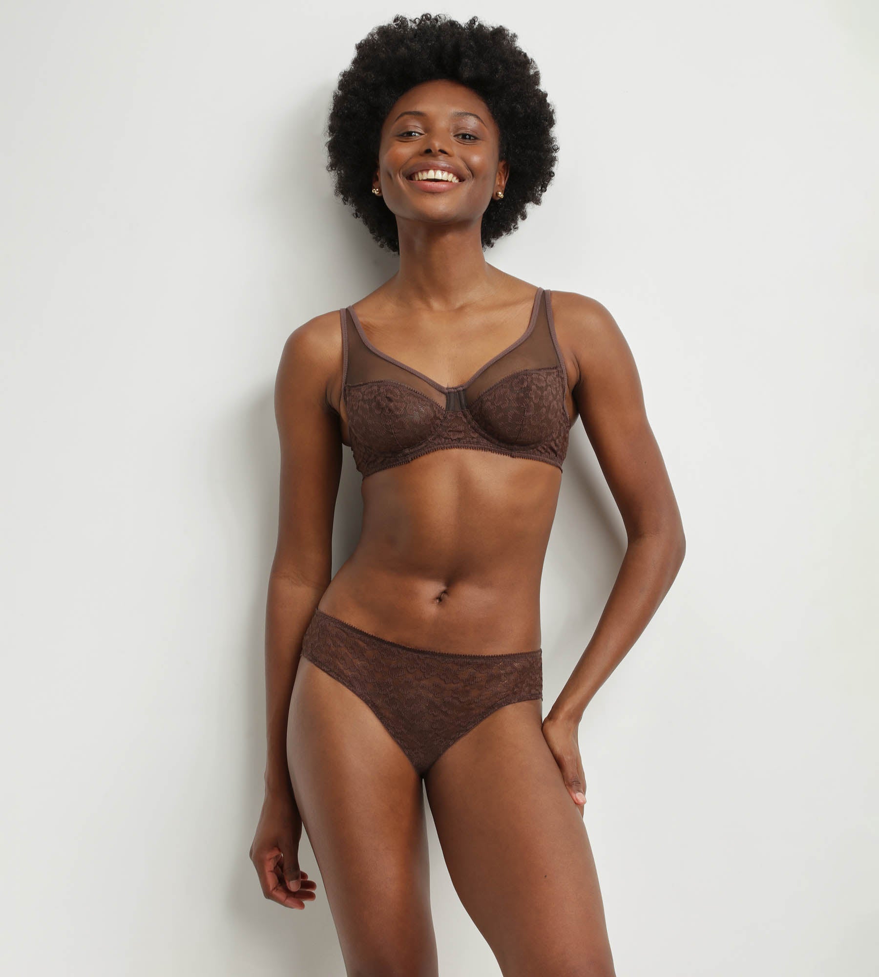 Leopard Print Lace Midi Culotte - Limited Edition Chocolate Brown - Elegant Lingerie for Special Occasions & Date Nights