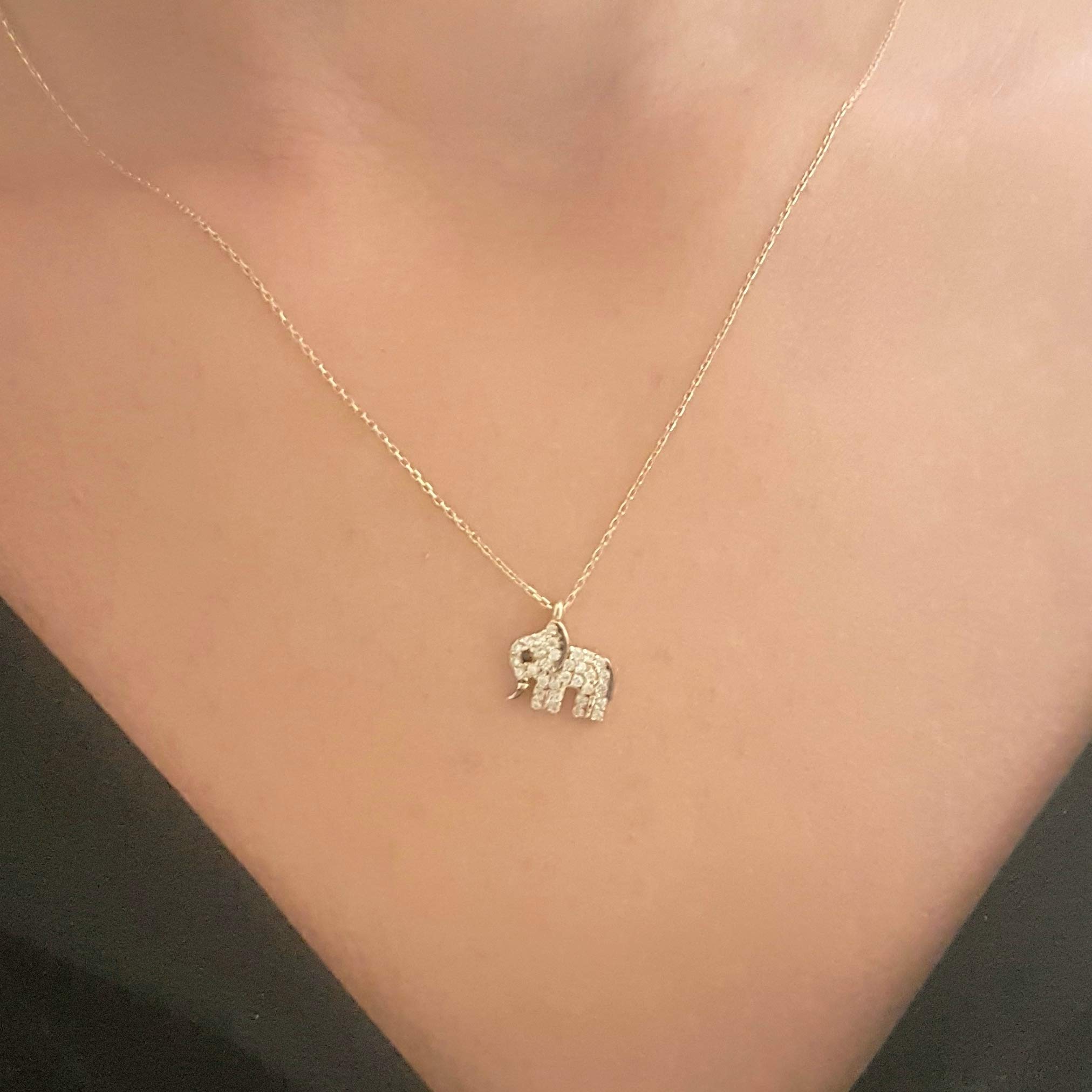 14K Solid Gold Elephant Pendant Necklace for Women - Elegant Jewelry Gift for Birthday, Anniversary & Valentine's Day | Spiritual Good Luck Charm | Perfect Present for Girlfriend, Wife & Daughter | Ideal for Everyday Wear, Special Occasions & Gift Giving