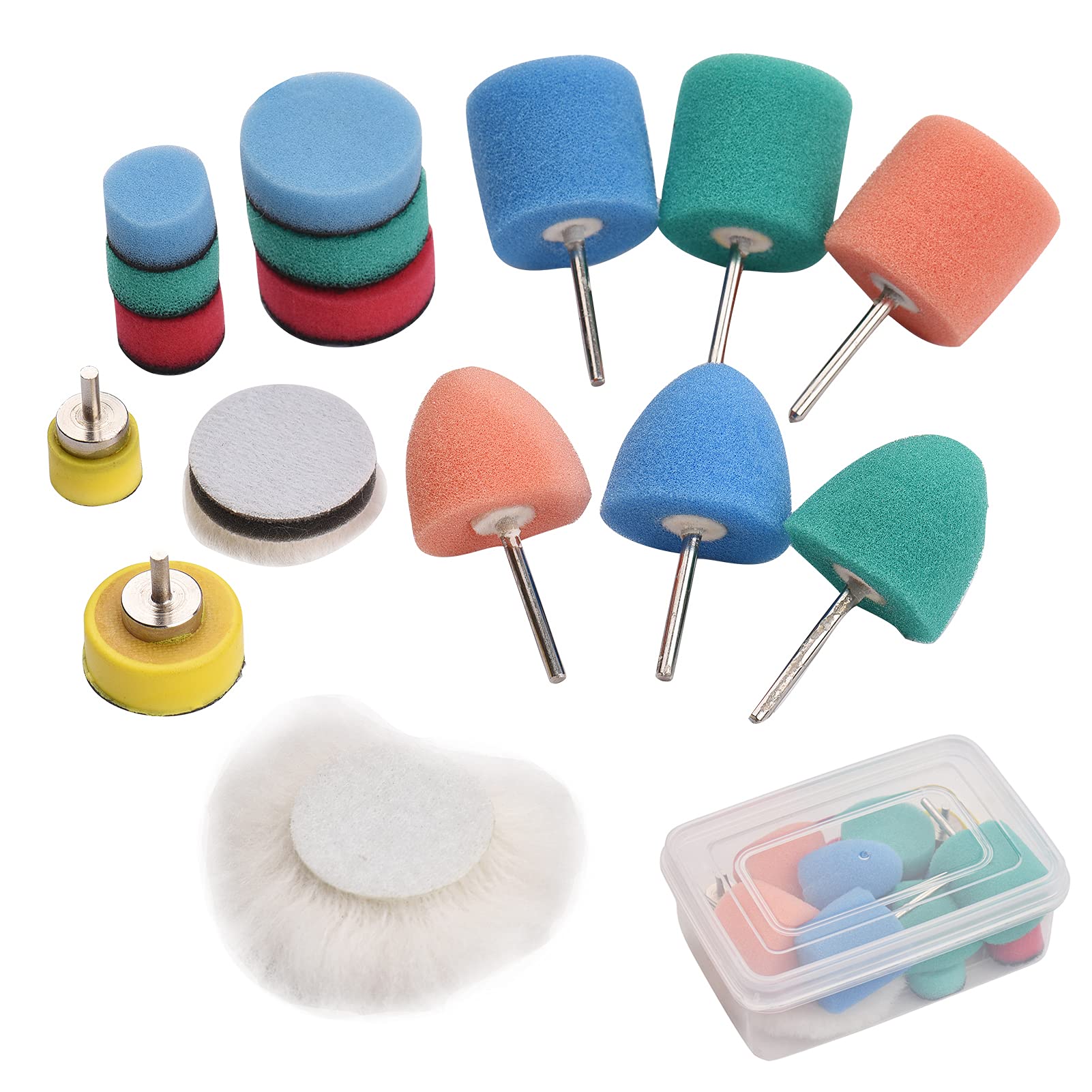 16-Piece Mini Buffing & Polishing Pad Kit for Car Detailing - Perfect for Wheels, Headlights, Handles & Small Areas | High-Quality Car Polisher Pads for Professional & DIY Auto Care