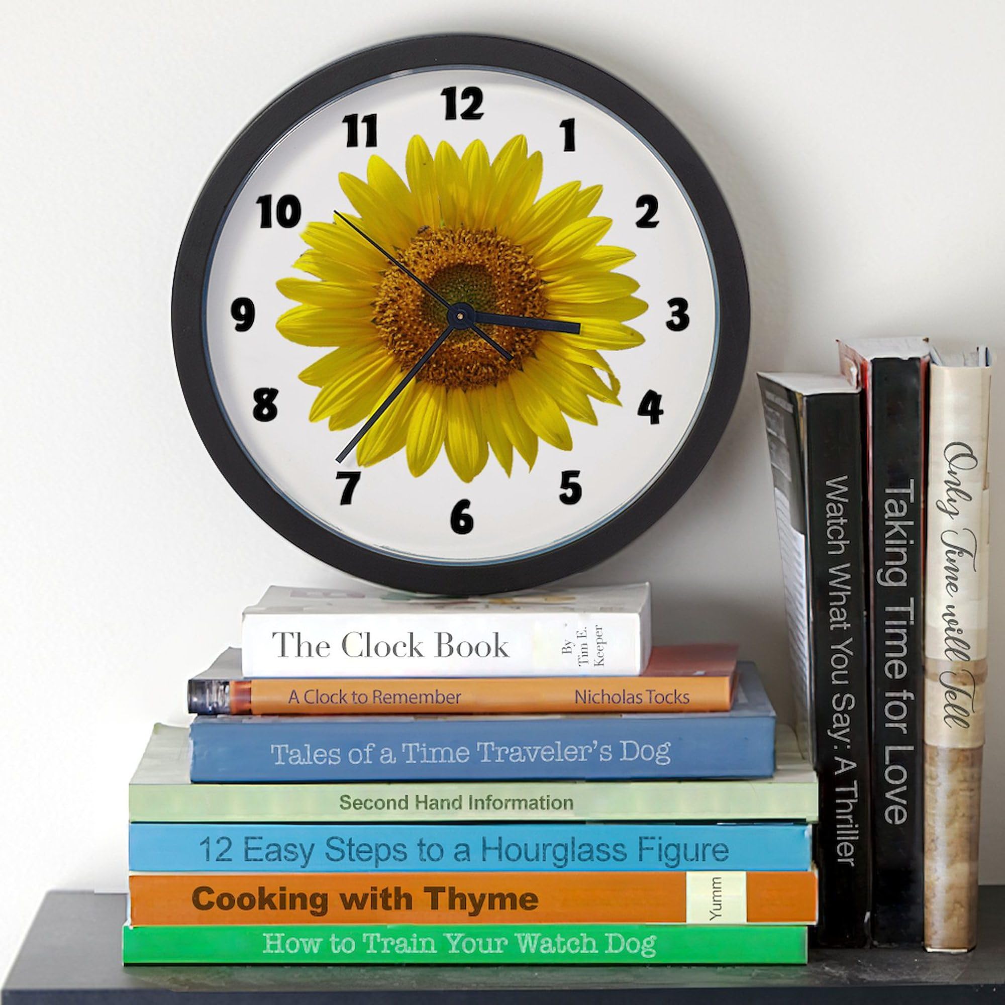 Sunflower Wall Clock 10 Inch - Decorative Silent Non-Ticking Clock for Living Room, Kitchen, Office - Perfect for Home Decor, Housewarming Gift & Farmhouse Style Interiors
