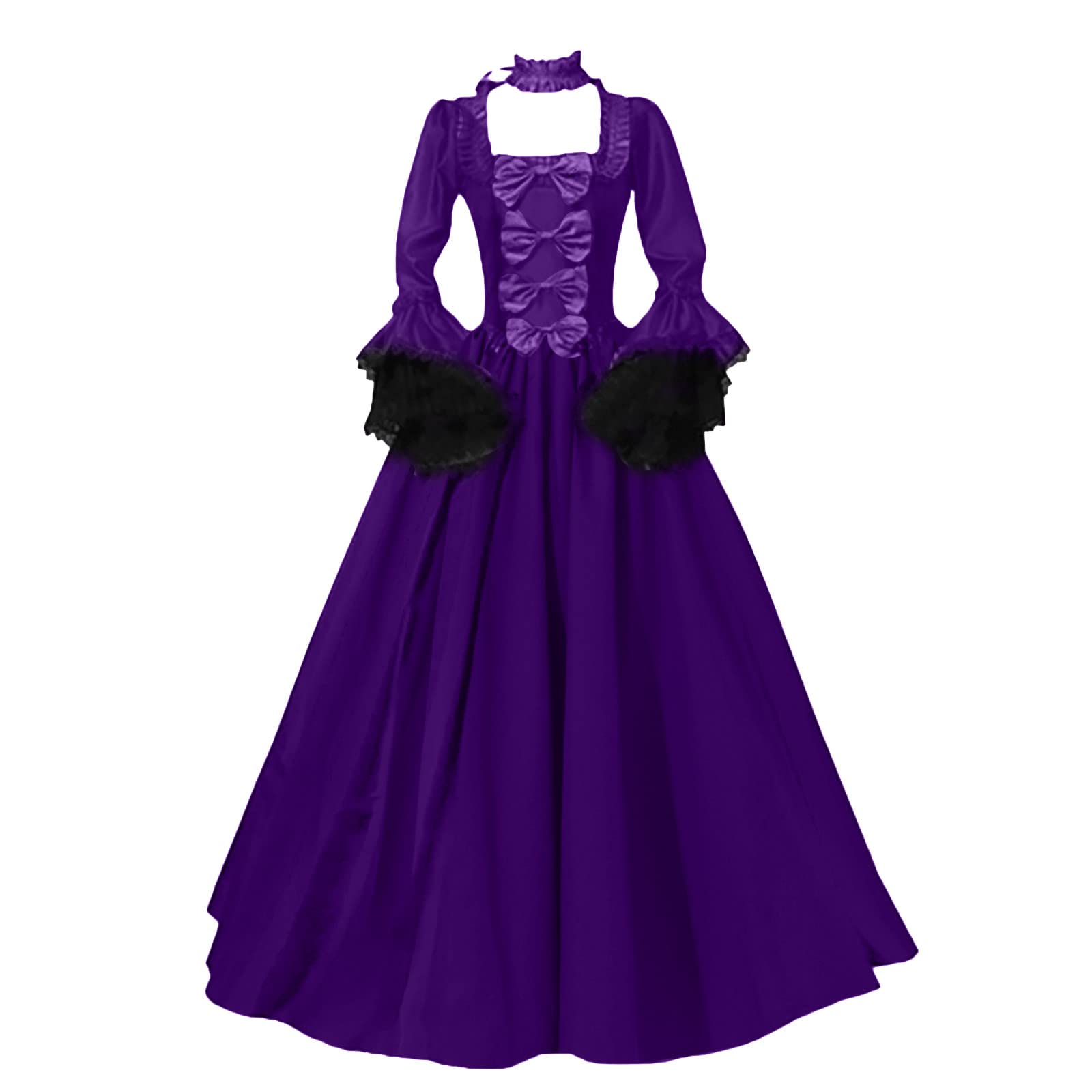Febecool Women's Vintage Retro Gothic Hooded Long Sleeve Dress - Elegant Autumn Winter Long Gown for Casual Wear, Halloween Costume & Gothic Party Outfits
