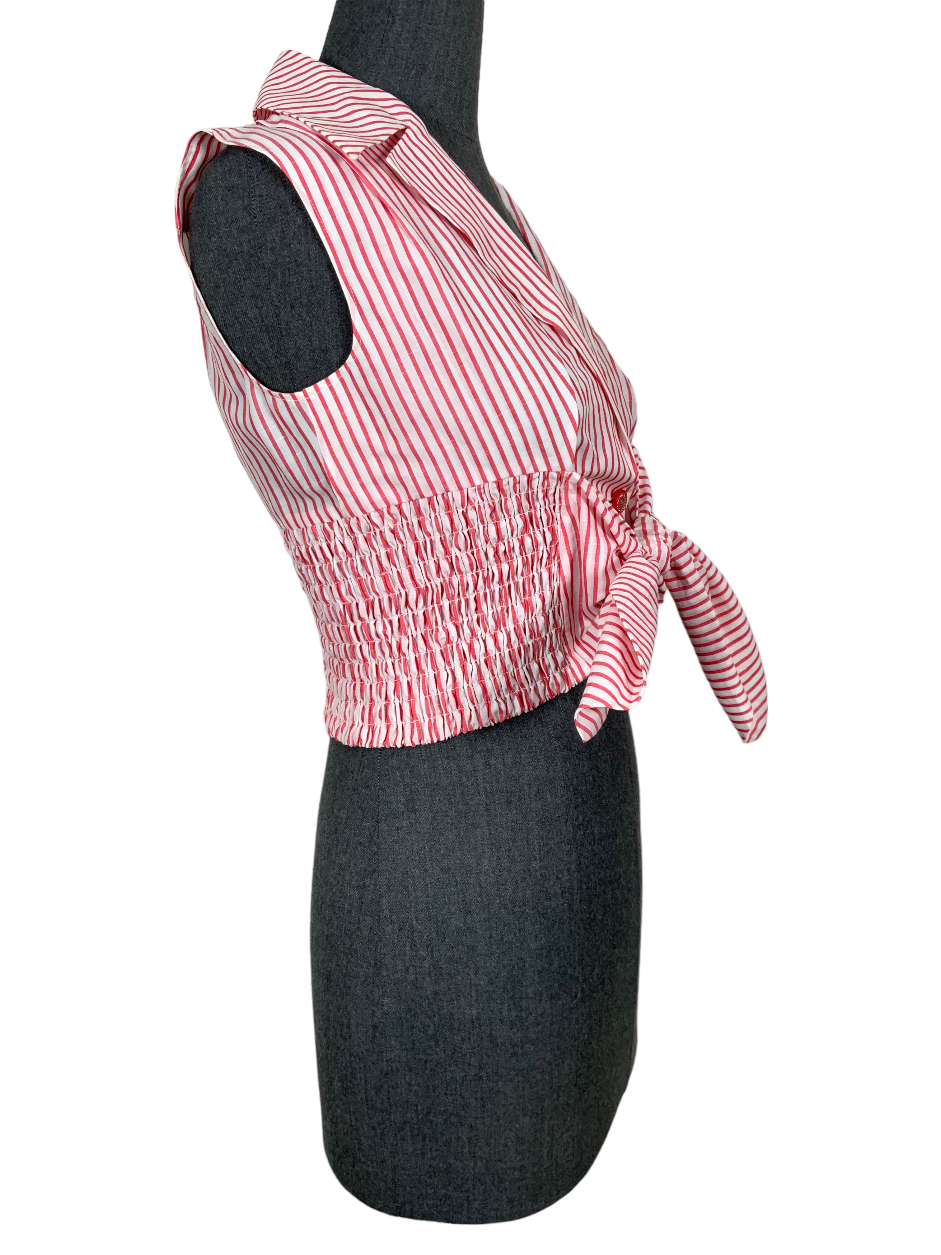 Chanel Striped Sleeveless Crop Top for Women - XS Size | Summer Fashion, Beachwear, Casual Outfits & Party Wear