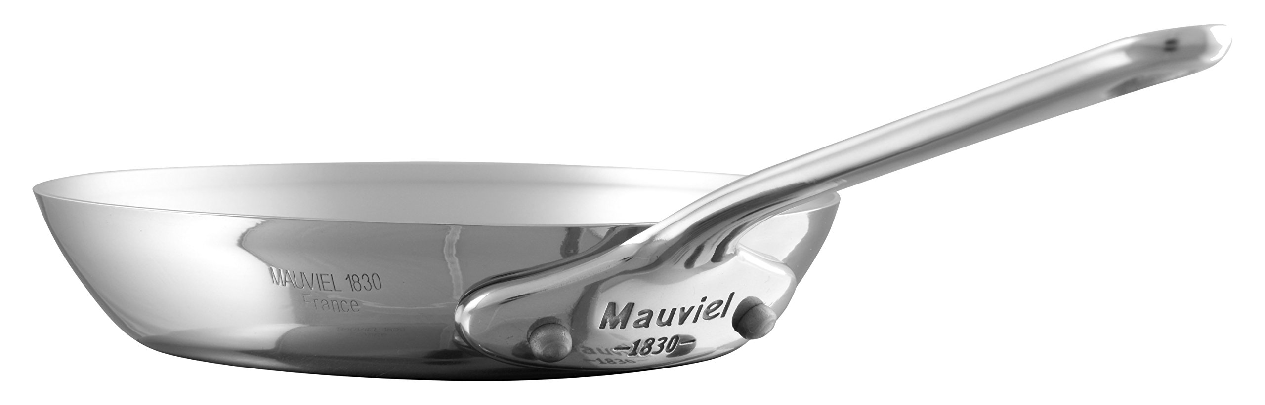 Mauviel M'Minis 4.7-Inch Stainless Steel Round Frying Pan with Cast Stainless Steel Handle - Professional French Cookware for Sauteing, Frying & Perfect Omelets - Made in France