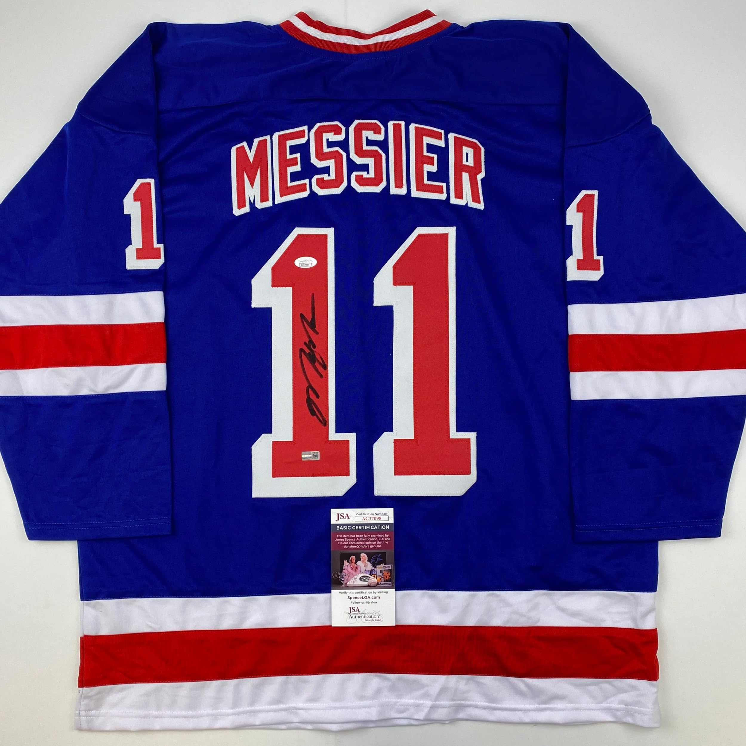Authentic Autographed Mark Messier New York Rangers Blue Hockey Jersey with JSA COA - Perfect for Collectors, Sports Memorabilia Displays & Hockey Fan Gifts