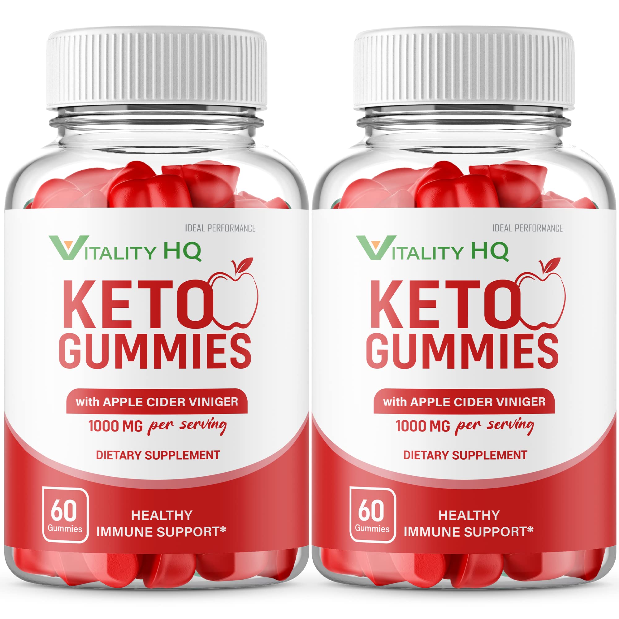 IDEAL PERFORMANCE (2 Pack) Vitality HQ Ketos Gummies with Apple Cider Vinegar - 120 Count | Supports Ketosis & Weight Management | Perfect for Keto Diet & Healthy Lifestyle