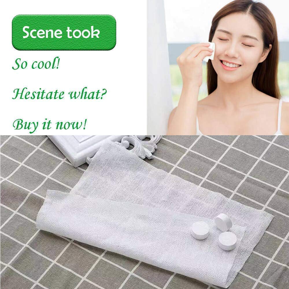 100Pcs Compressed Towel Tablets - Expand with Water, Disposable Face Towels for Travel, Camping & Gym | Portable Magic Towel Capsules, Cotton Wipes for Outdoor & Emergency Use (Pack of 100)
