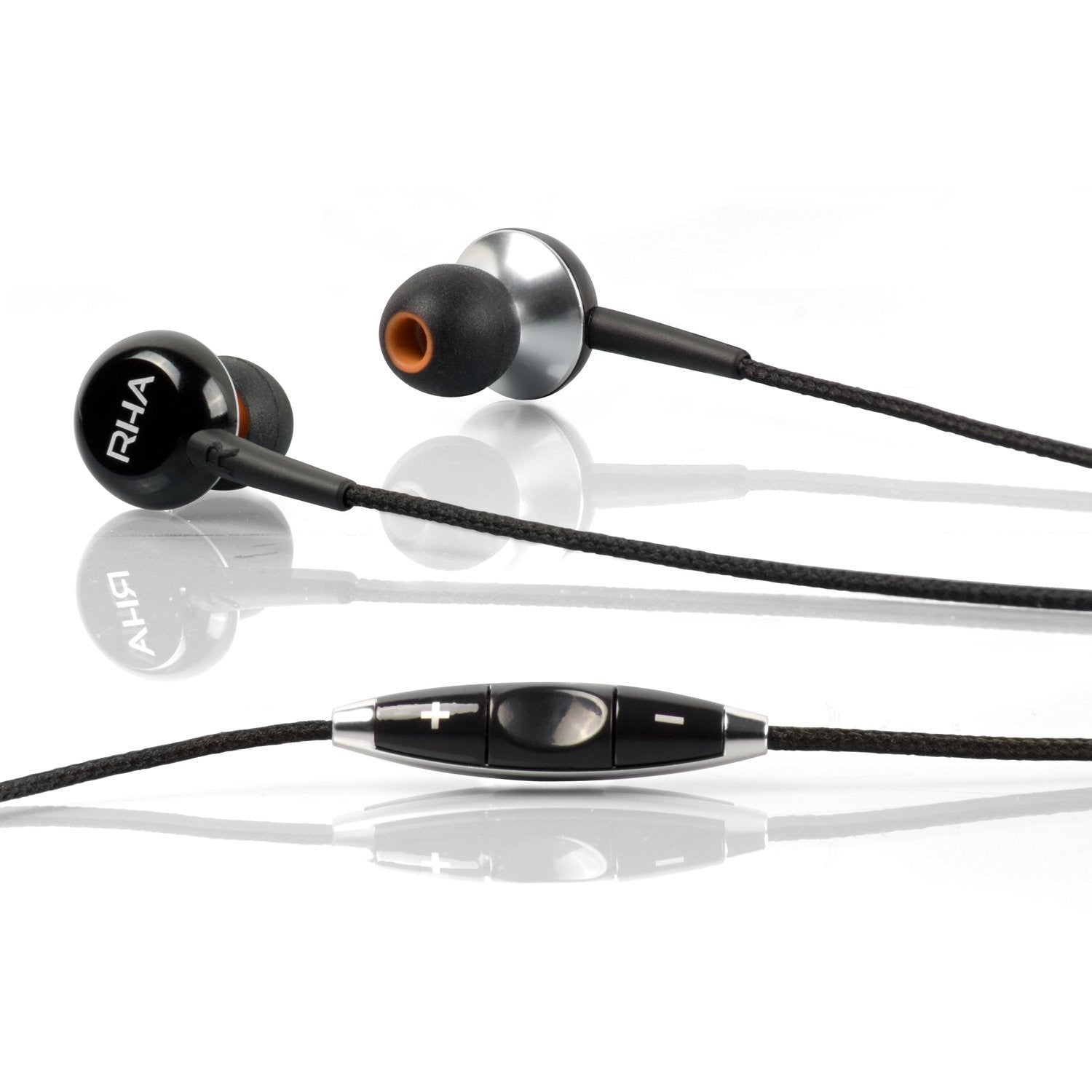 RHA MA450i Black Noise Isolating In-Ear Earphones with Remote & Mic - Perfect for Commuting, Workouts & Travel