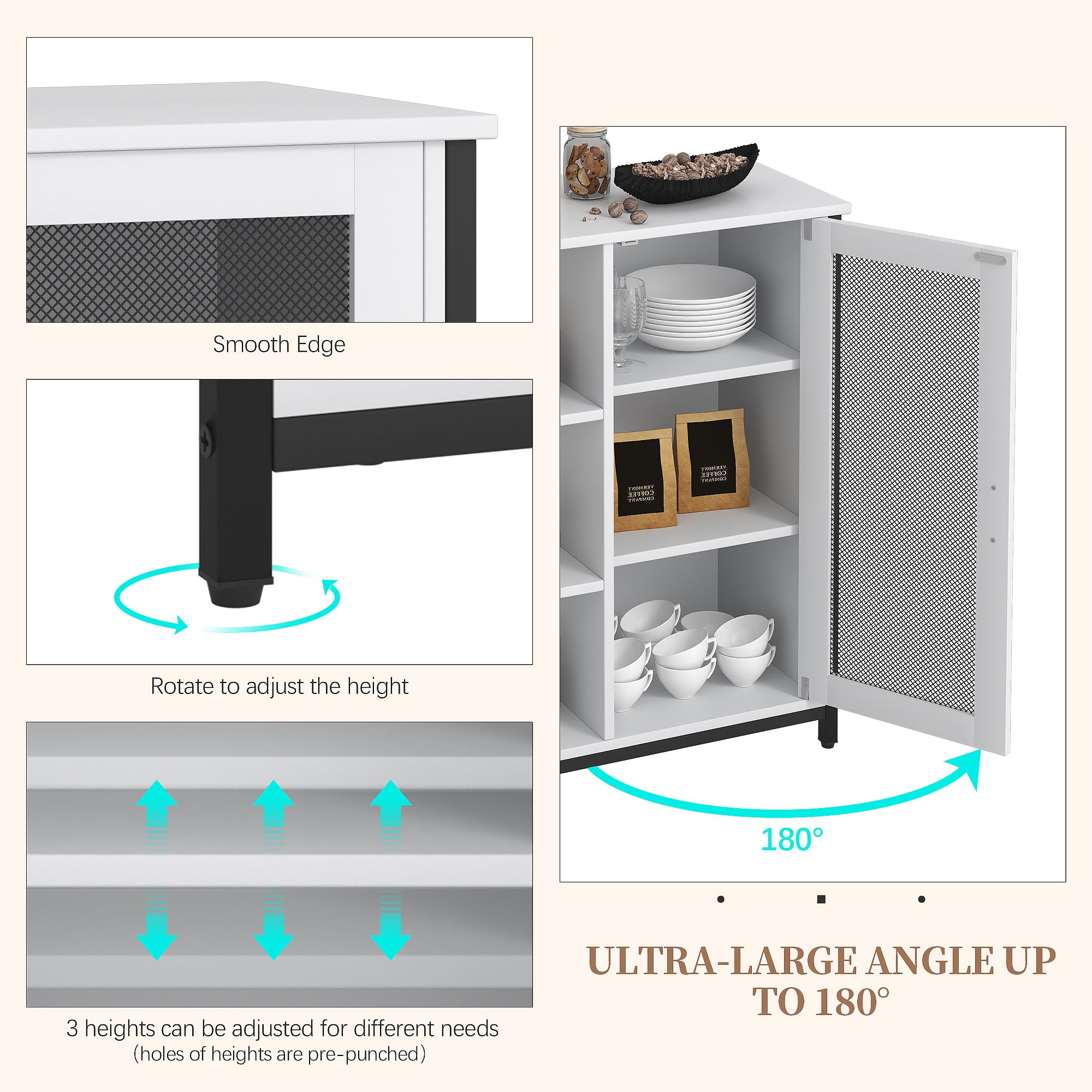Mini Coffee Bar Cabinet with Storage - 27.5