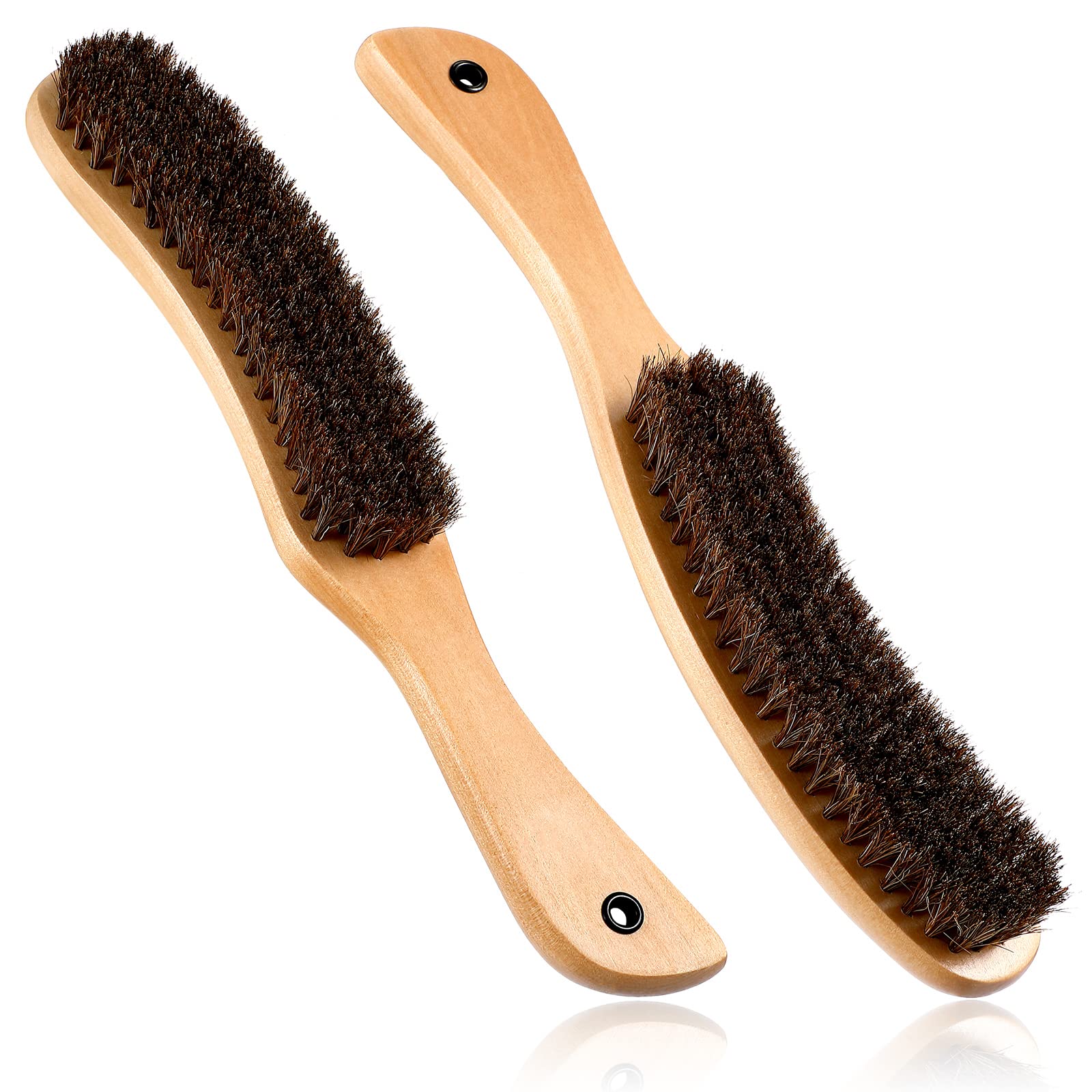Patelai 2 Pack Felt Hat Brush & Wooden Cowboy Hat Cleaner - Horse Hair Bristles for Dust & Stain Removal - Gentle Cleaning for Hats, Caps, Clothes & Furniture - Perfect for Western Wear, Vintage Style & Home Care