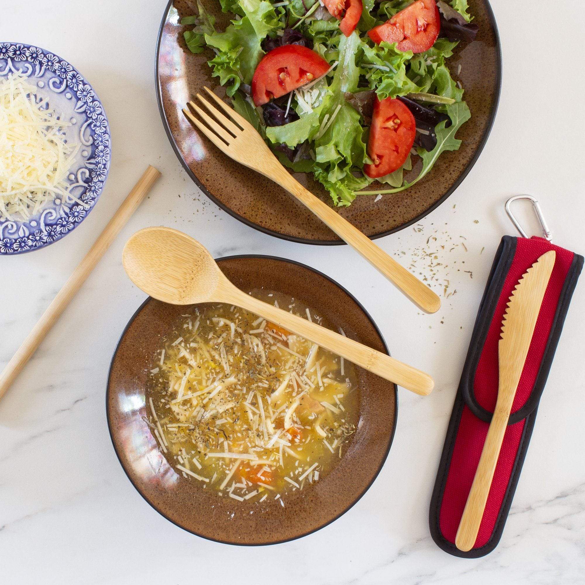 Portable Reusable Utensil Set with Eco-Friendly Travel Case - Perfect for Camping, Picnics & On-the-Go Meals