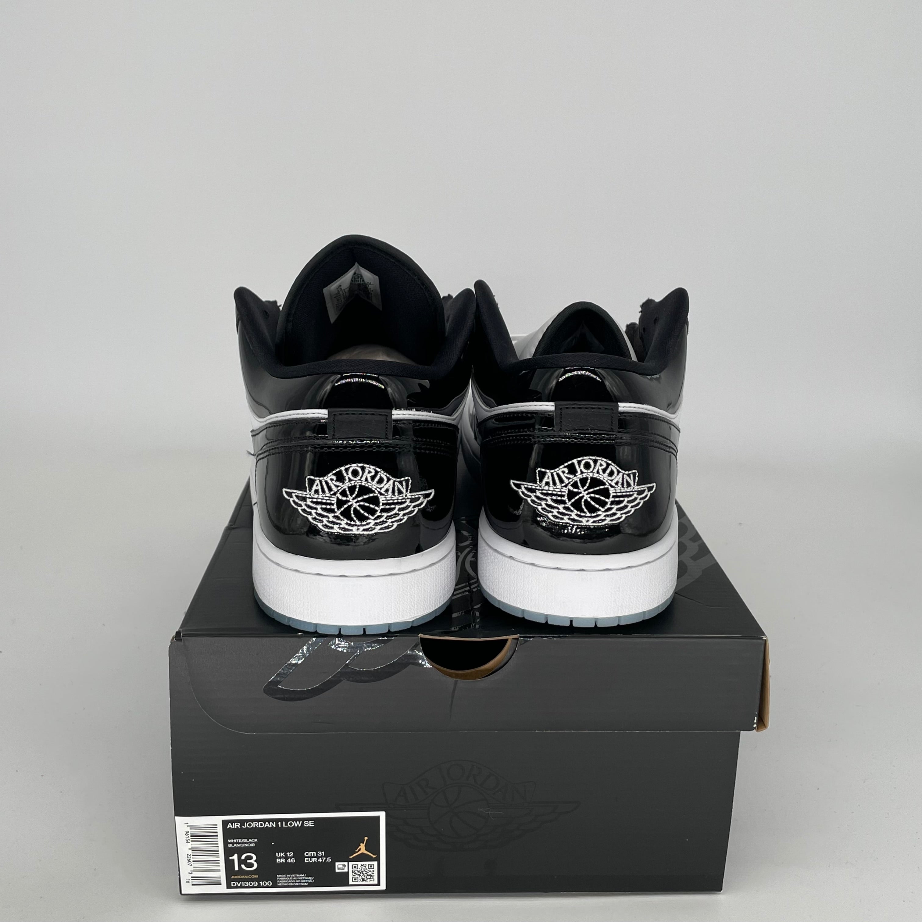AIR JORDAN 1 LOW CONCORD MEN'S SNEAKERS - SIZE 13 (DV1309-100) - Authentic Retro Basketball Shoes for Casual Wear & Street Style