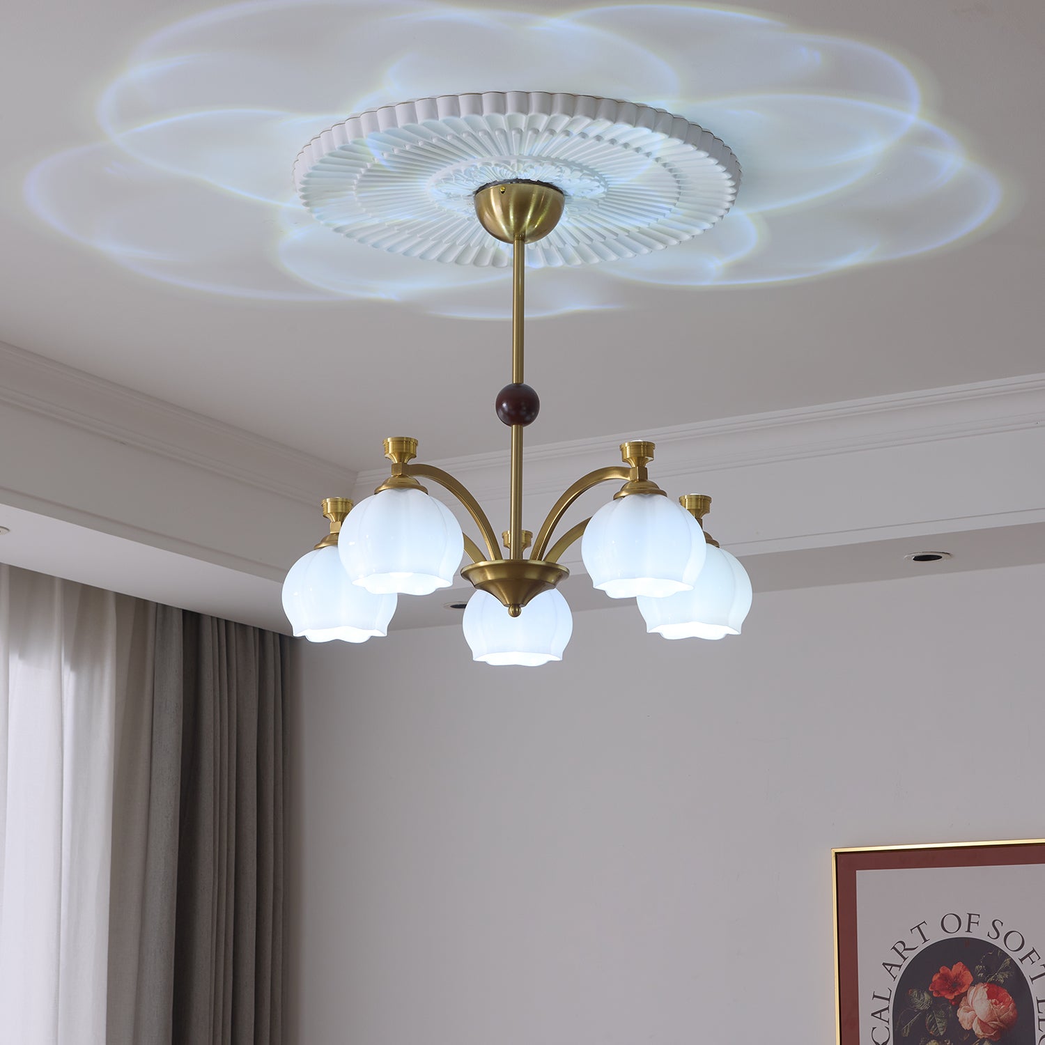 Corinne Arc Chandelier - Modern Crystal Ceiling Light Fixture for Dining Room, Living Room & Bedroom | Elegant Lighting for Home Decor & Interior Design