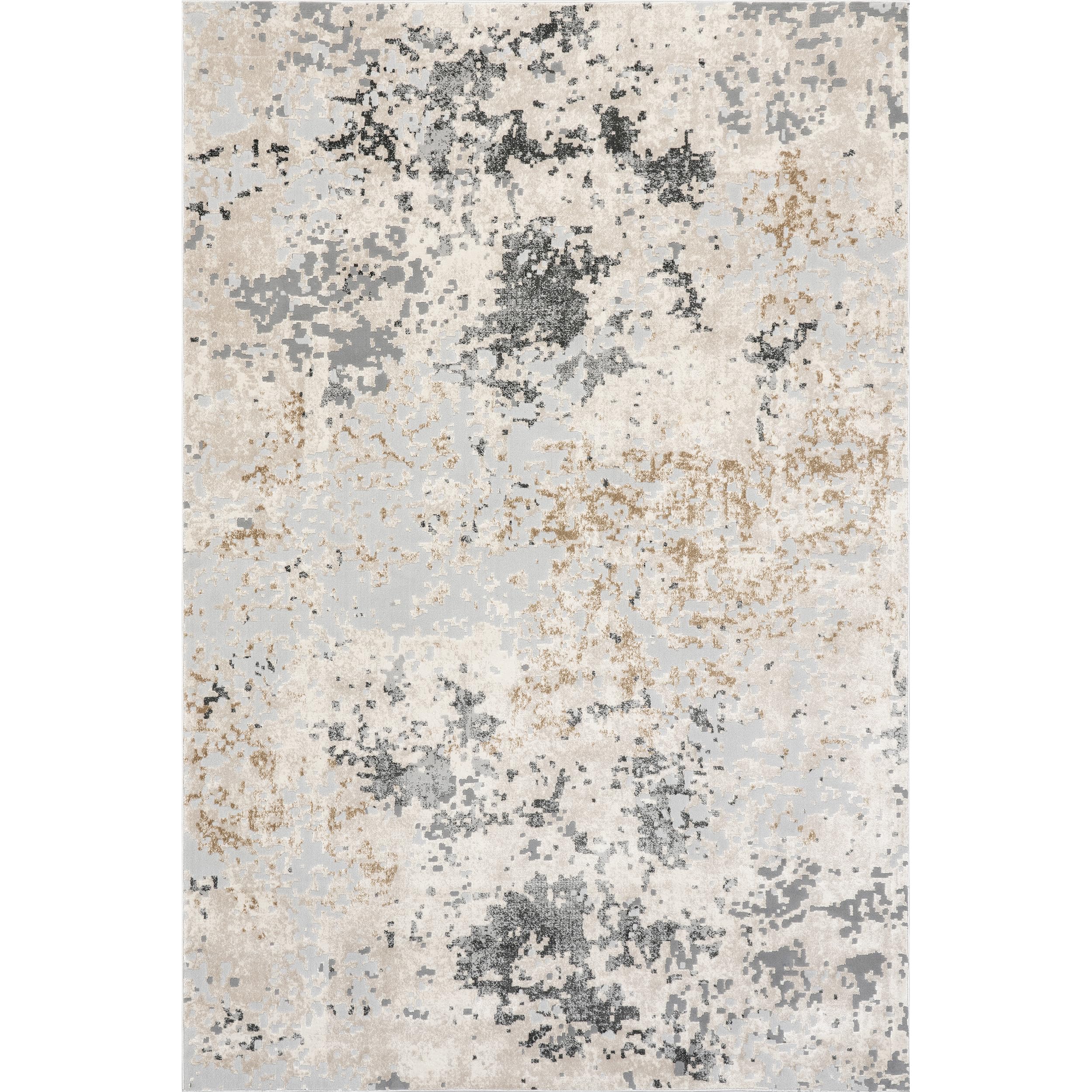 nuLOOM Chastin Modern Abstract Area Rug - 6'x6' Square Contemporary Beige & Gray Rug for Living Room, Bedroom, Dining Room - Soft & Durable Indoor Floor Decor for Home Office & Apartment