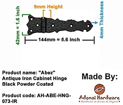 Antique Cast Iron Cabinet Hinges - 5.6