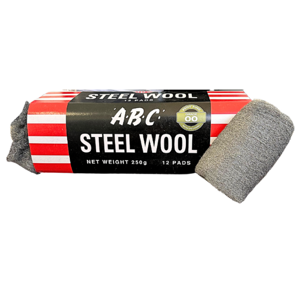 ABC Steel Wool 250g (12 Pack) - Extra Fine Grade for Cleaning, Polishing & Rust Removal - Perfect for Kitchen, Bathroom & DIY Projects