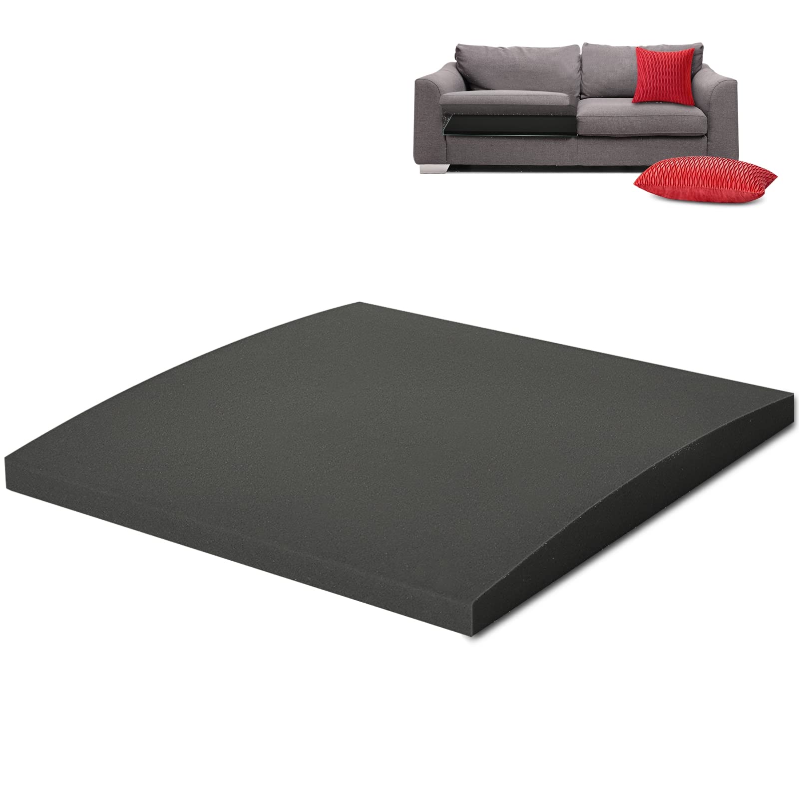 HAVARGO High-Density Foam Couch Cushion Support for Sagging Seats - Anti-Slip Sofa Seat Reinforcement Pad (Dark Grey, 1-Piece) - Perfect for Living Room Furniture Repair & Comfort Enhancement