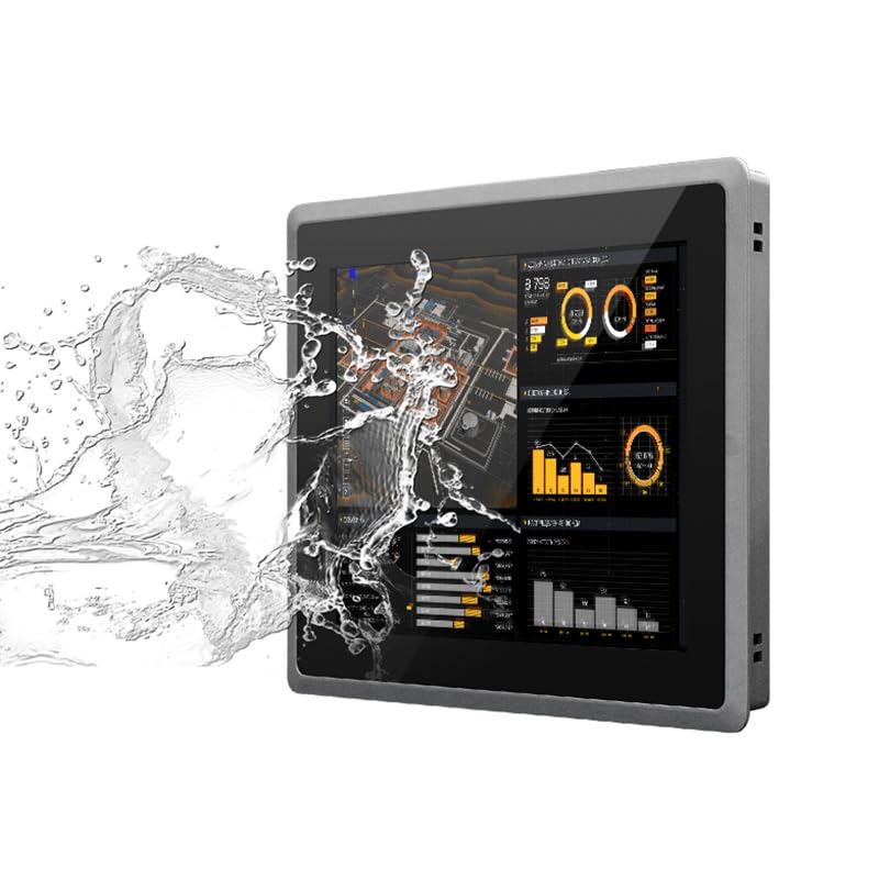 SunKol 17-inch Industrial Embedded Panel PC with 10-Point Capacitive Touch Screen - Intel Core i7-7500U, 8GB RAM, 128GB SSD, 2xUSB 3.0, HDMI, 2xRS232, 2xLAN - Durable Touchscreen Computer for Factory Automation, Kiosk, and Machine Control Applications