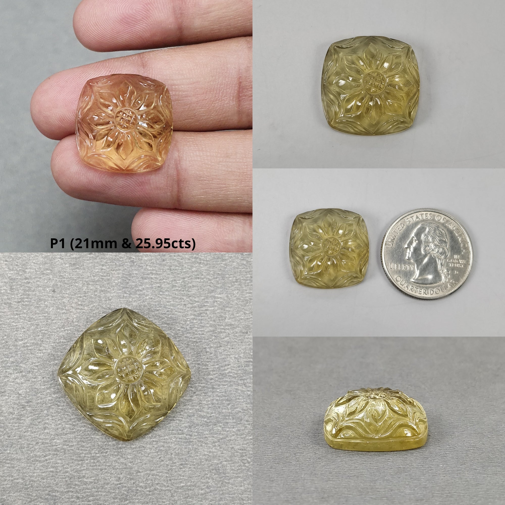 Natural Untreated Yellow Citrine Gemstone Carvings - Handcrafted Pear & Triangle Shape Pairs for Earrings Jewelry Making | Healing Crystal Gift for Meditation & Energy Work