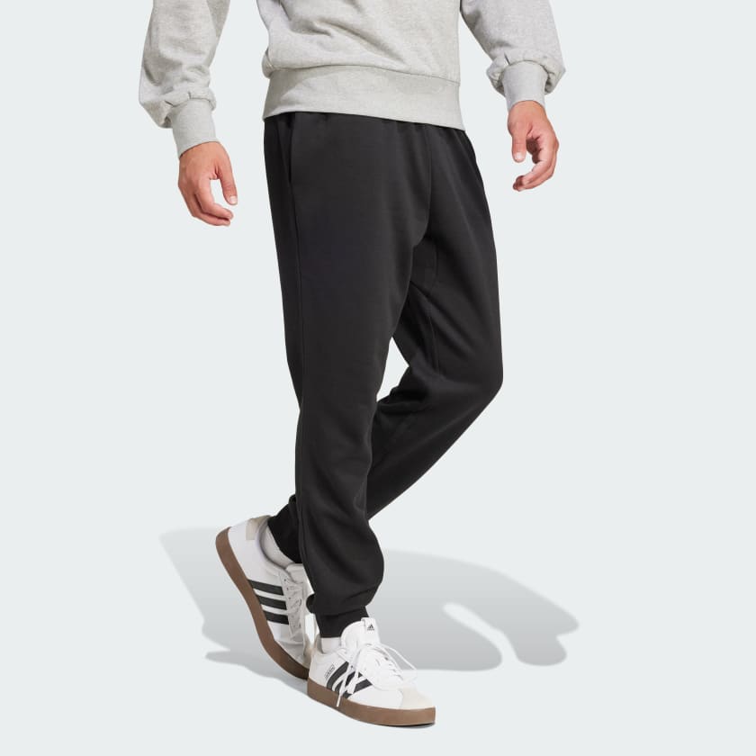 Adidas Men's Essentials FeelCozy Fleece Sweatpants - Black | Comfortable & Warm Casual Pants for Lounge, Workout & Everyday Wear