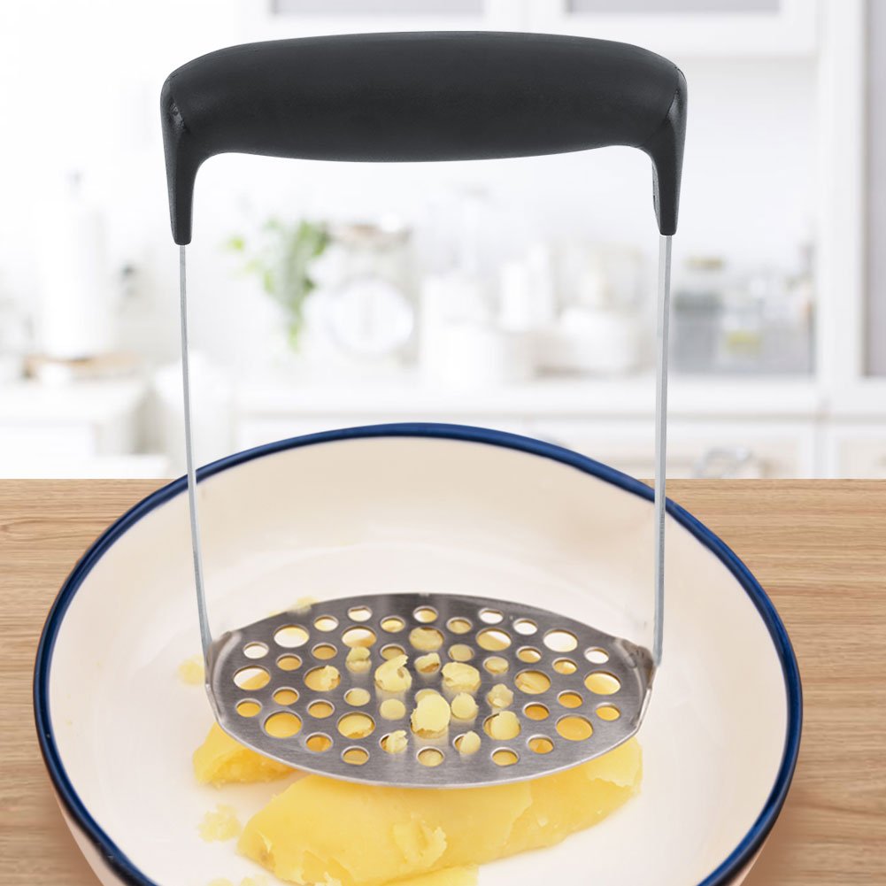 Stainless Steel Potato Masher with Ergonomic Wide Handle - Heavy Duty Kitchen Tool for Mashing Potatoes, Vegetables & Fruits - Perfect for Making Creamy Mashed Potatoes, Baby Food & Smooth Purees