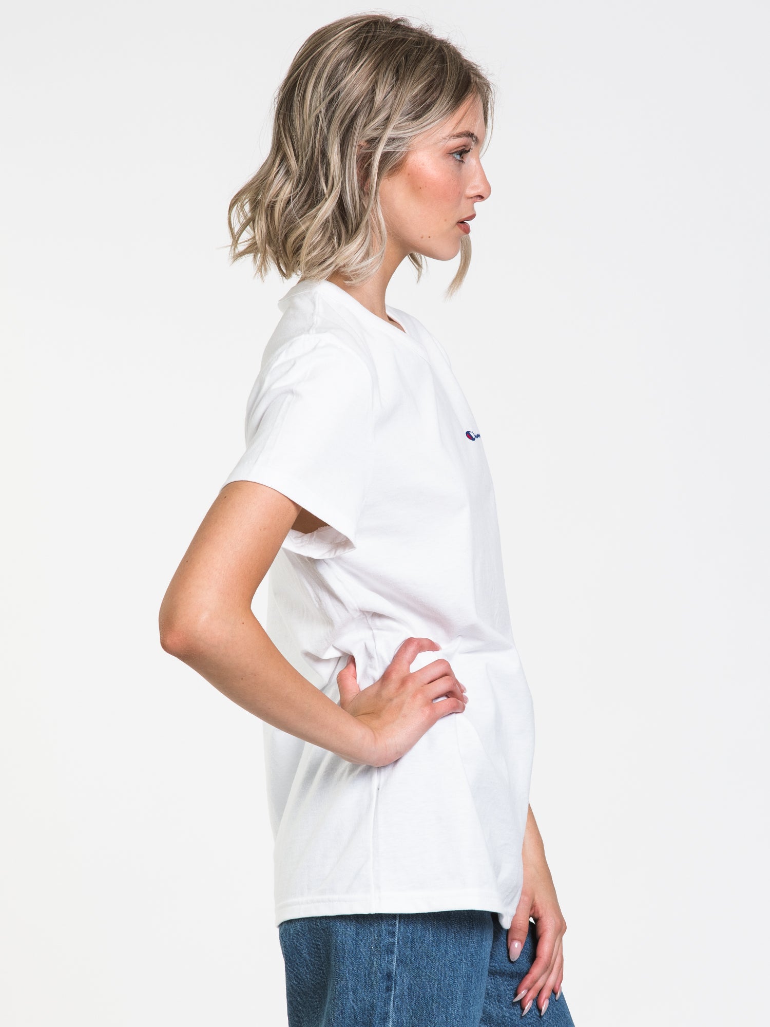 Champion Boyfriend Script T-Shirt - Soft Cotton Relaxed Fit Tee for Women | Casual Wear, Lounge, Gym & Everyday Outfits