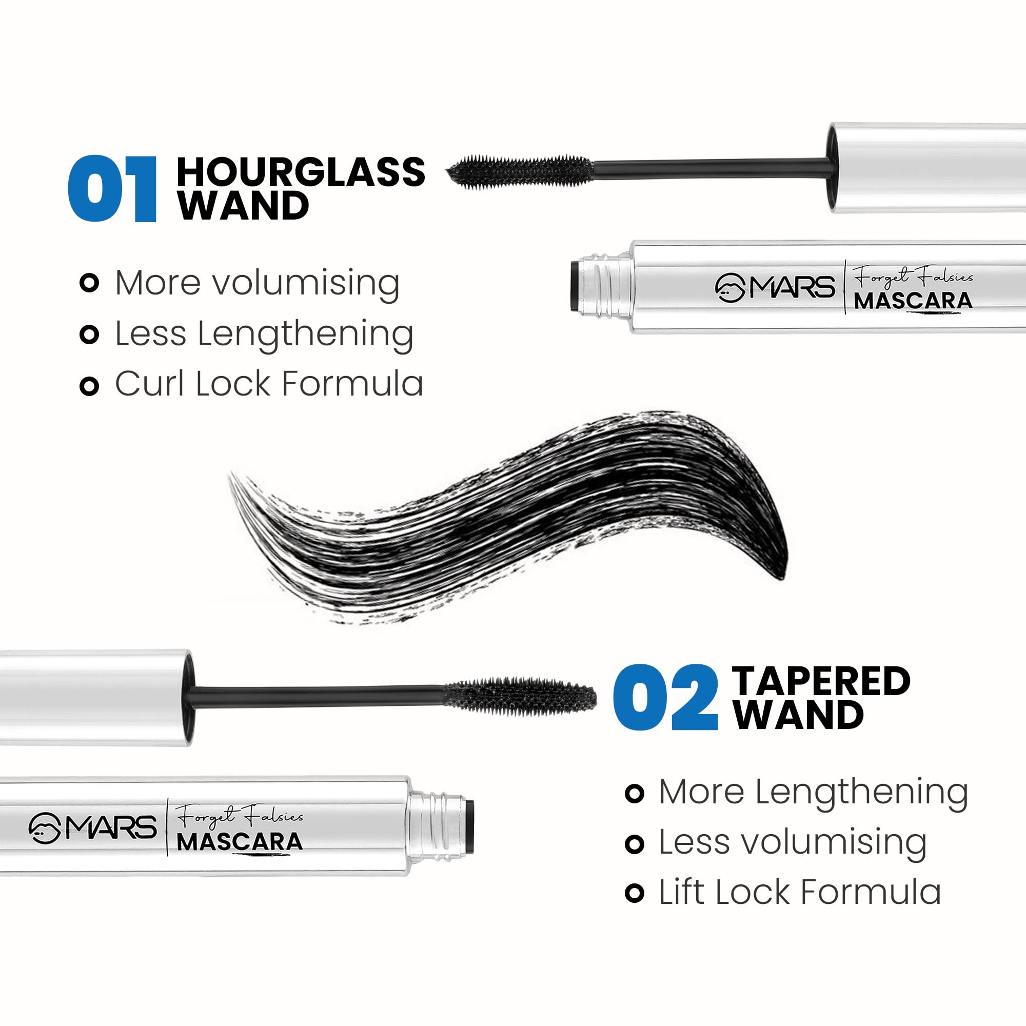 Mars Ultra Curl Long-Lasting Mascara 9ml - Jet Black | Volumizing & Lengthening | Waterproof & Smudge-Proof | Perfect for Daily Wear & Special Occasions