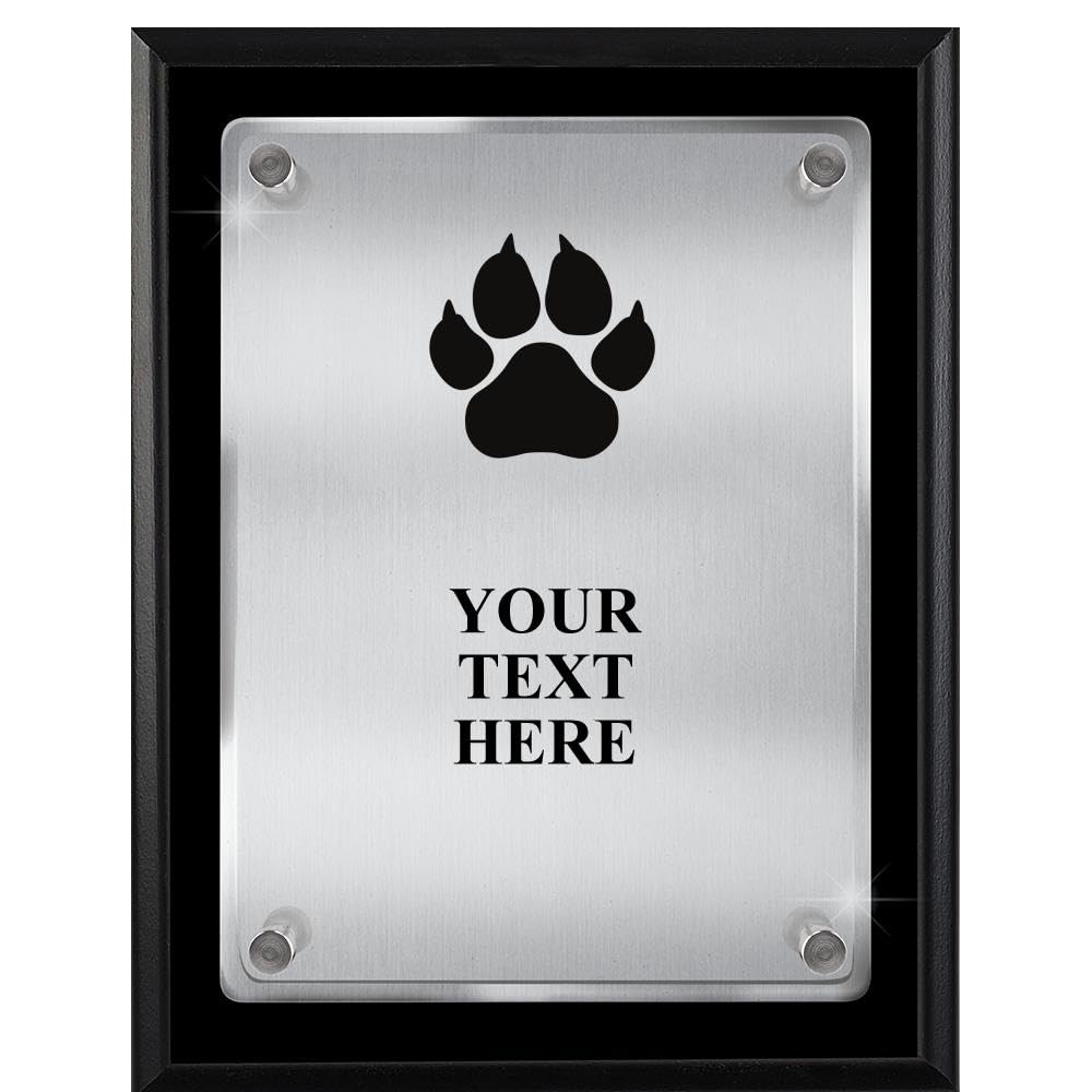Custom Engraved Paw Print Plaque Award - 7x9 Personalized Coaching Gift for Sports & Achievements