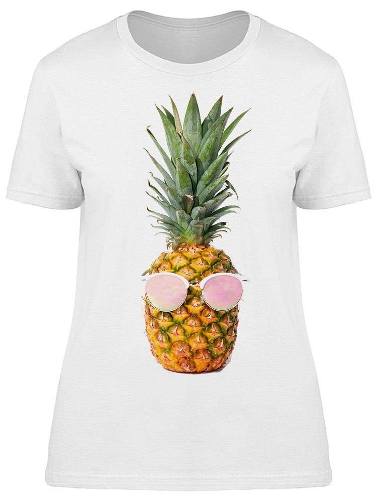 Smartprints Pineapple with Sunglasses T-Shirt for Women - Fun Summer Casual Tee for Beach, Vacation & Everyday Wear