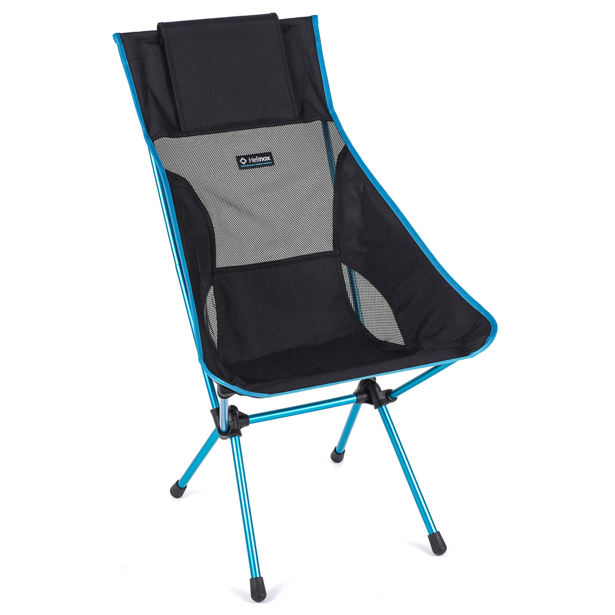 Helinox Sunset Chair - Lightweight High-Back Compact Folding Camping Chair with Storage Pockets (Black) - Perfect for Outdoor Adventures, Beach Trips, and Backpacking