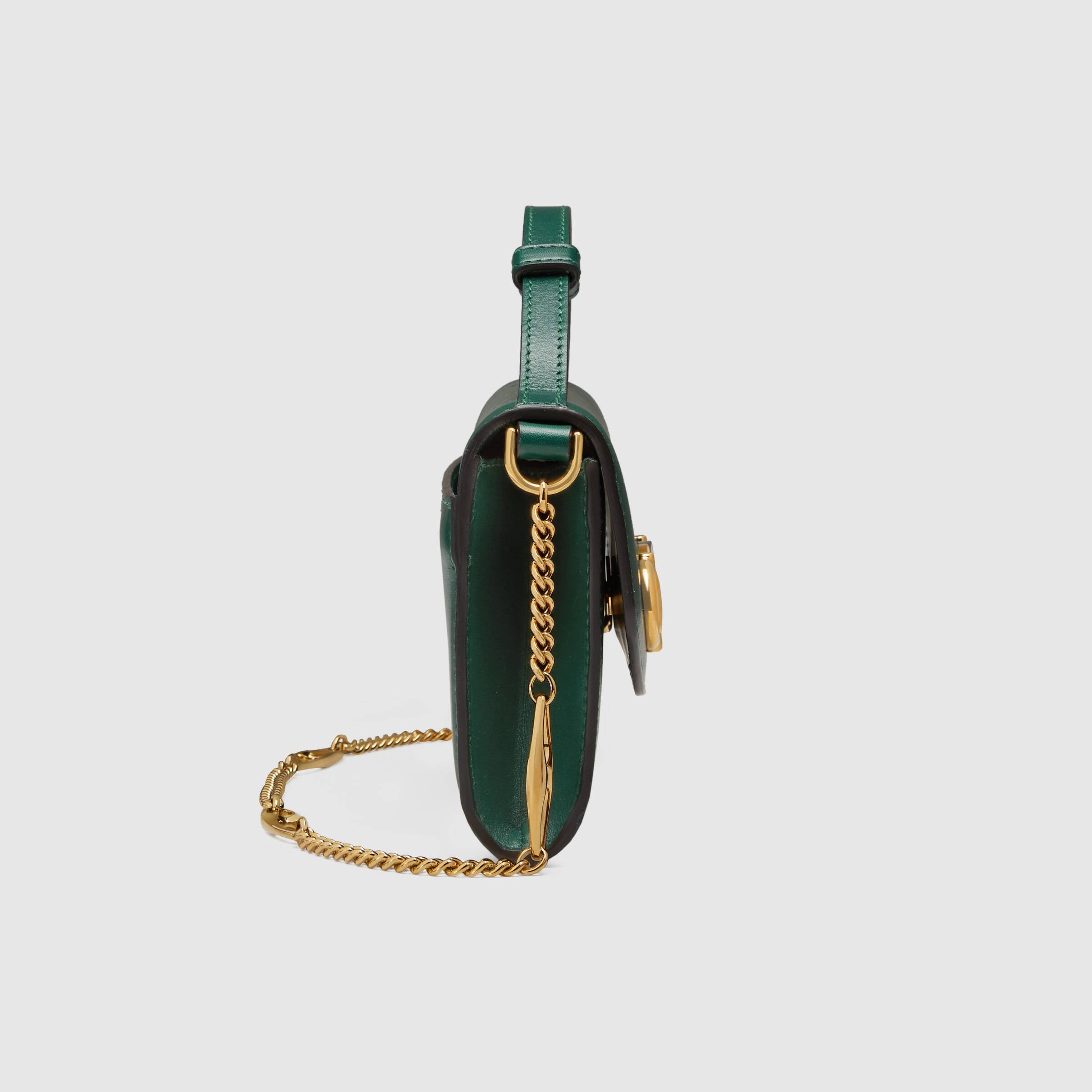 Gucci Zumi Dark Green Smooth Leather Mini Crossbody Bag for Women - Perfect for Evening Parties, Date Nights & Daily Use