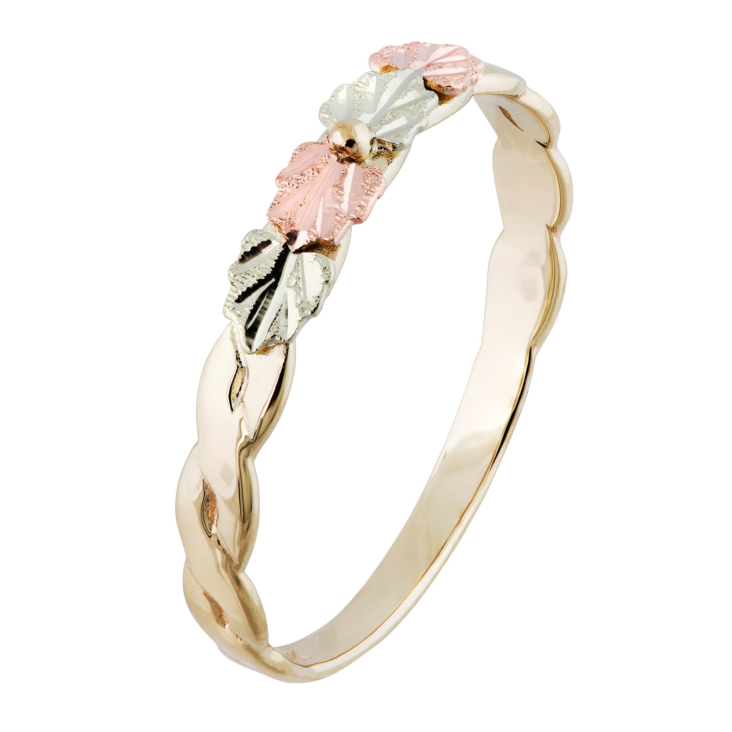 10k Black Hills Gold Ring with 12k Gold Leaf Accents - Elegant Wedding Band, Anniversary Gift for Women, Perfect for Special Occasions & Everyday Wear