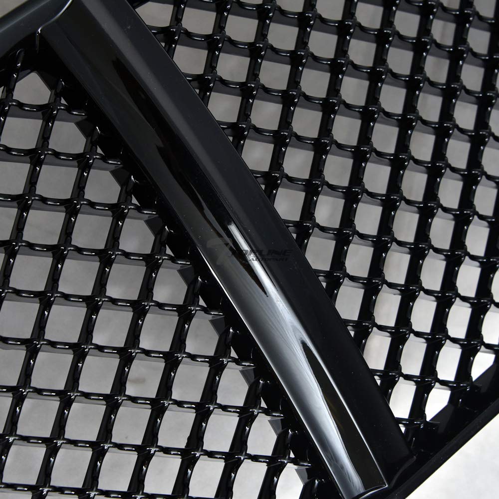 Glossy Black ABS Mesh Front Hood Bumper Grill Grille Guard Compatible With 2011-2014 Dodge Charger | Durable Car Protection | Perfect for Off-Roading & Urban Driving