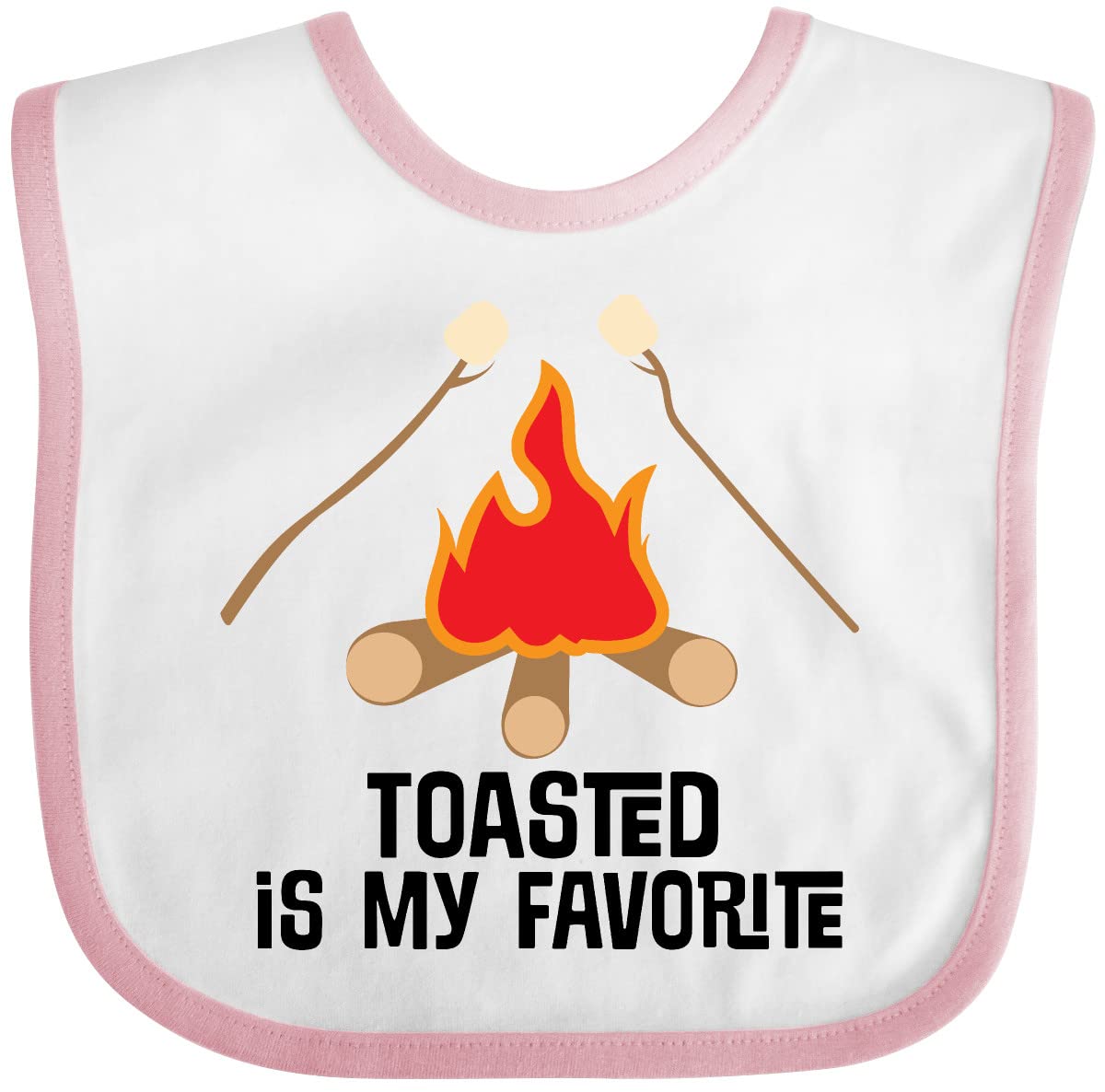 Inktastic Roasted Marshmallows Camping Campfire Baby Bib - Cute & Absorbent Drool Bib for Infants & Toddlers - Perfect for Outdoor Adventures, Picnics & Family Gatherings