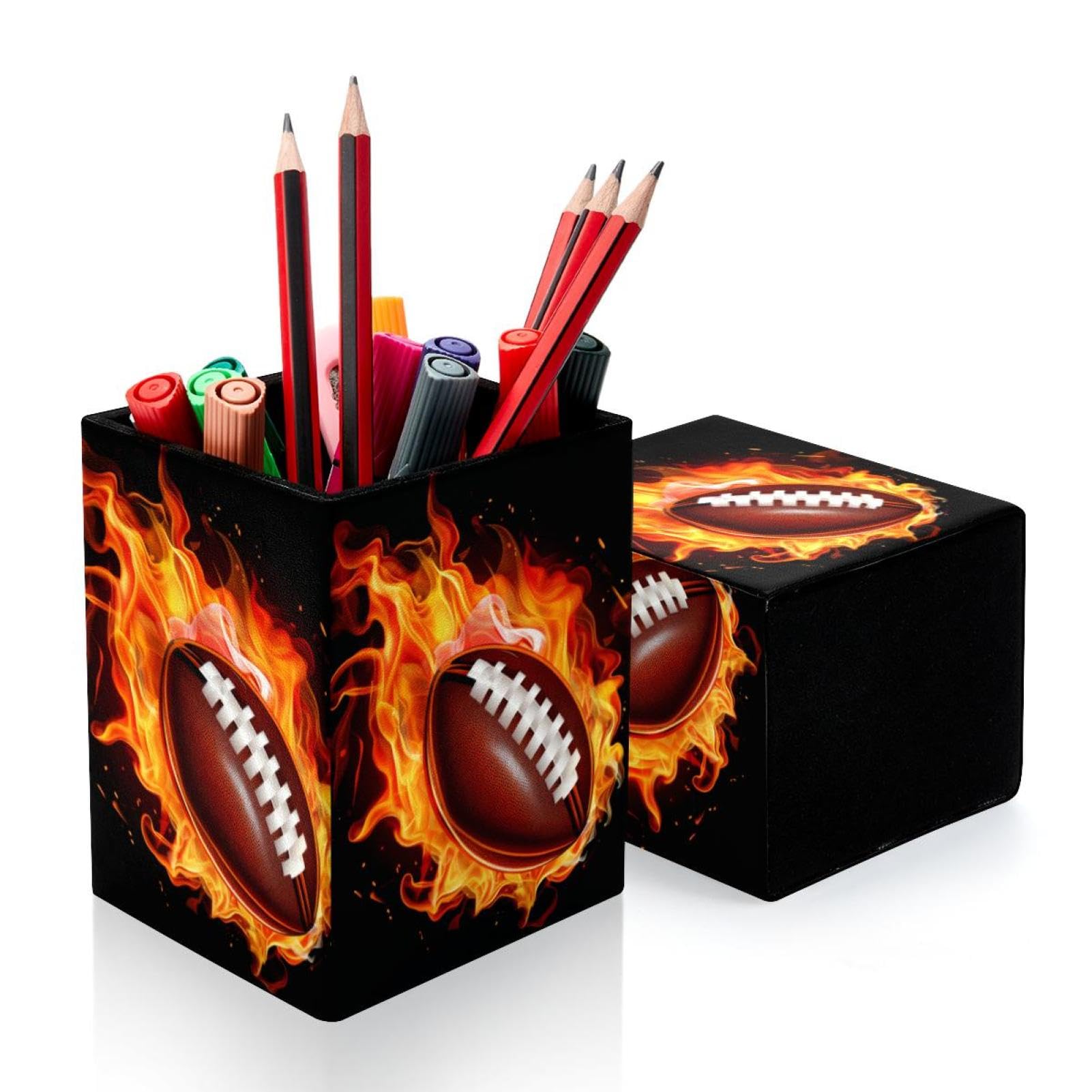 Football-Themed Pen Holder for Desk - Stylish Pen Organizer & Desk Accessory for Office, School, or Home Workspace Decor