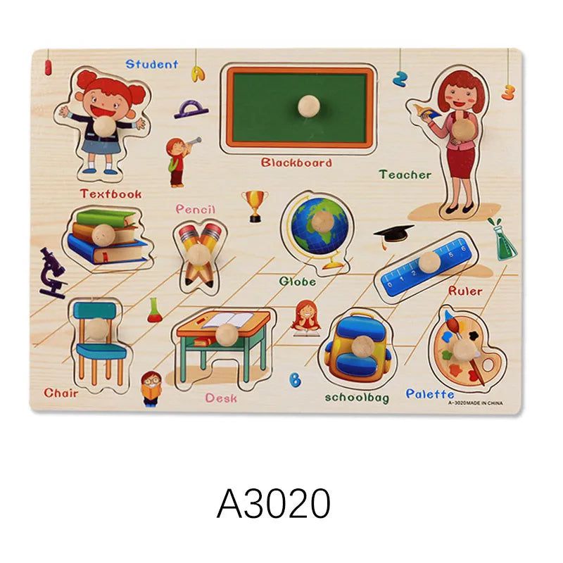 Montessori Wooden Puzzles for Toddlers - Educational Baby Learning Toys for Early Childhood Development - Perfect for Home, Classroom & Daycare Activities