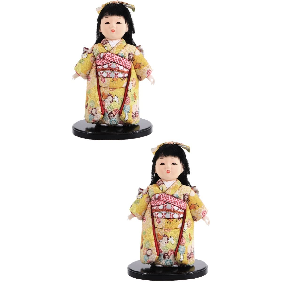 Japanese Geisha Doll Figurine 2-Pack - Retro Decor & Collectible for Girls