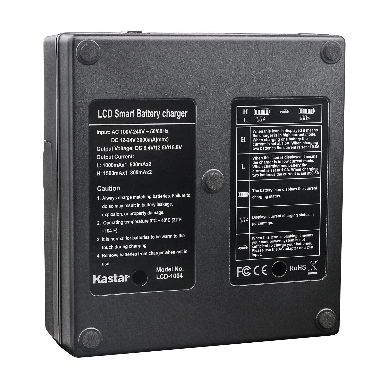 Kastar BP-A68 Dual Fast Battery & AC LCD Charger for Canon EOS C300 Mark II/III PL Cinema Camera - Professional Digital Cinema Power Solution for On-Set & Field Production