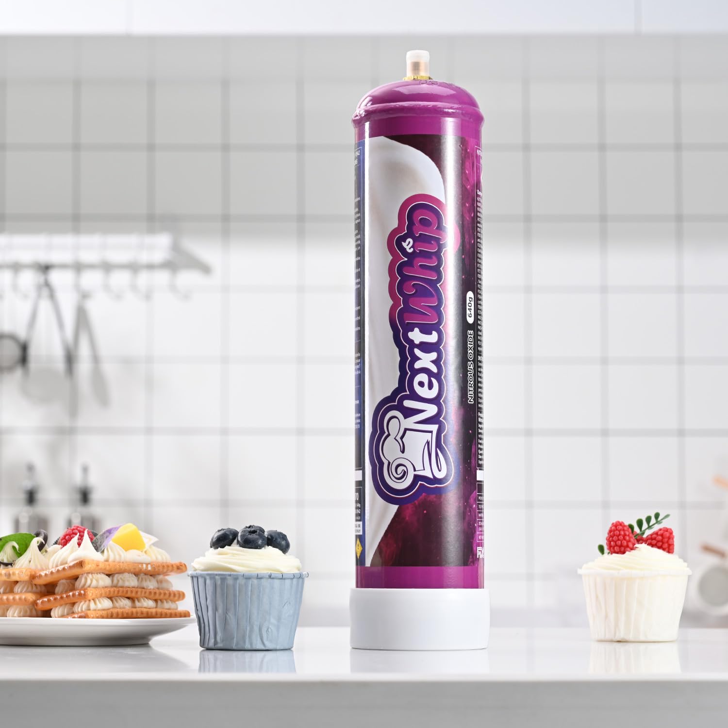 Premium Whipped Cream Charger 640g - Food Grade N2O Cylinder (6 Pack) - Perfect for Desserts, Coffee & Cocktails
