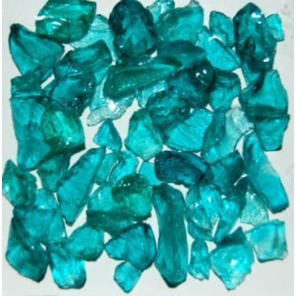 Recycled Chunky Glass Teal - 3 lbs (1-0.13-0.25 in.) for DIY Crafts, Mosaic Art & Home Decor Projects