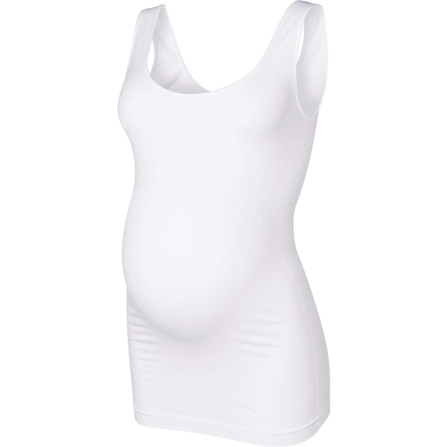 MAMALICIOUS Women's Maternity Seamless Nursing Tank Top - Soft Stretch Comfortable Pregnancy Shirt - White One Size - Perfect for Everyday Wear, Breastfeeding & Maternity Photos