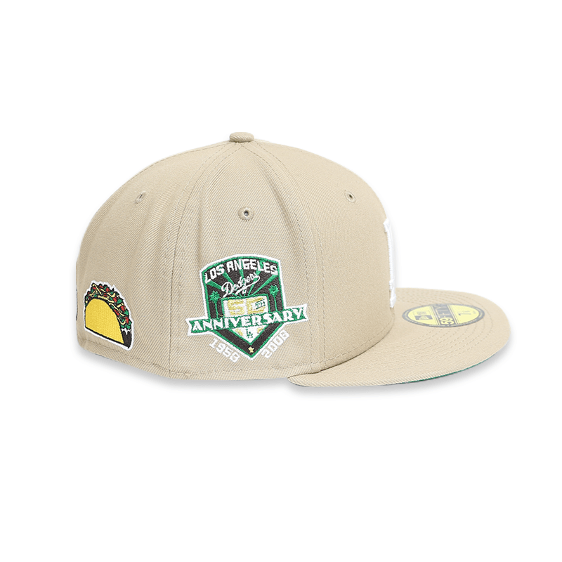 Los Angeles Dodgers 50th Anniversary Brown 59FIFTY Fitted Baseball Cap for Men - Perfect for Game Day, Sports Events & Fan Collections