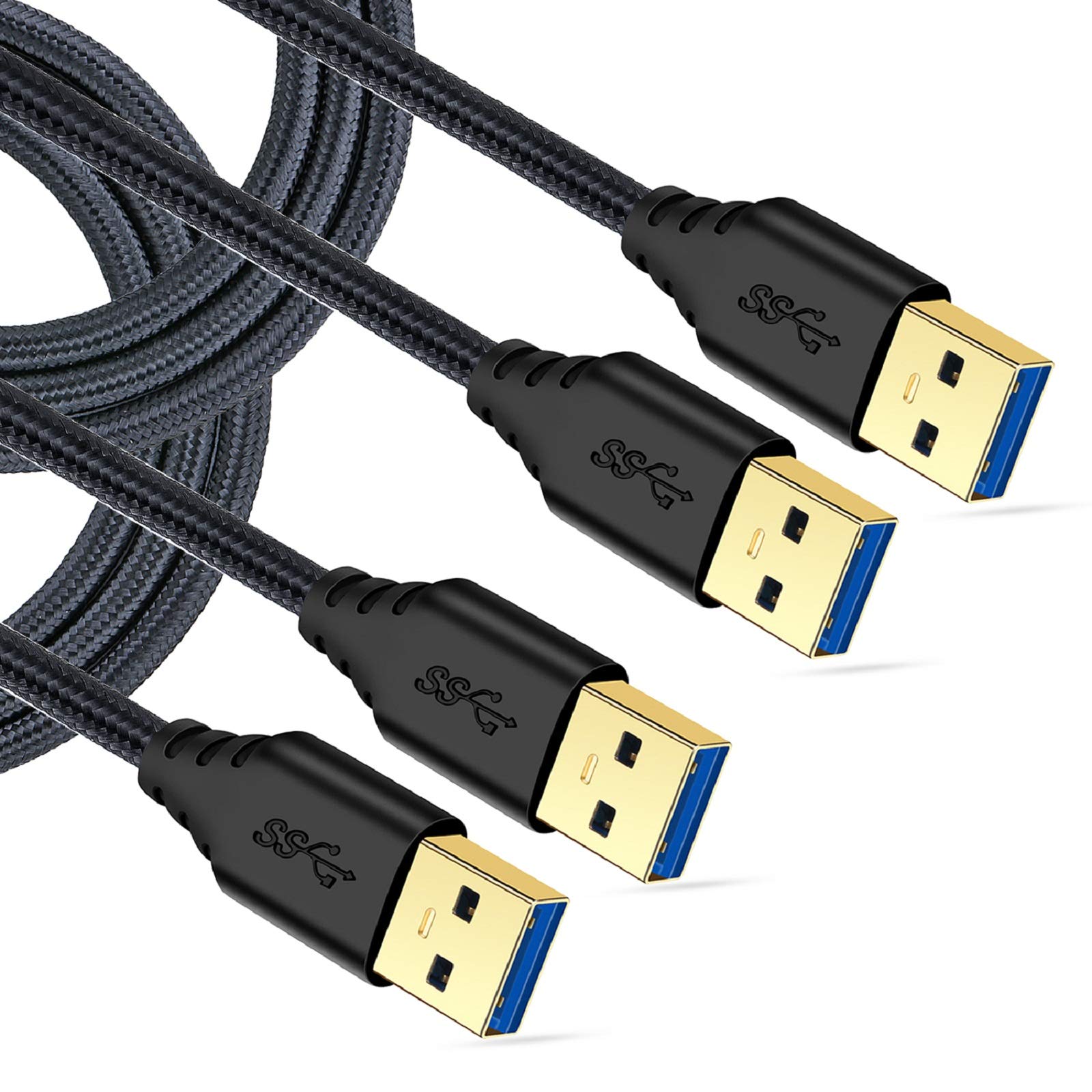 Besgoods USB 3.0 Cable 6ft 2-Pack - for Hard Drives & Laptops