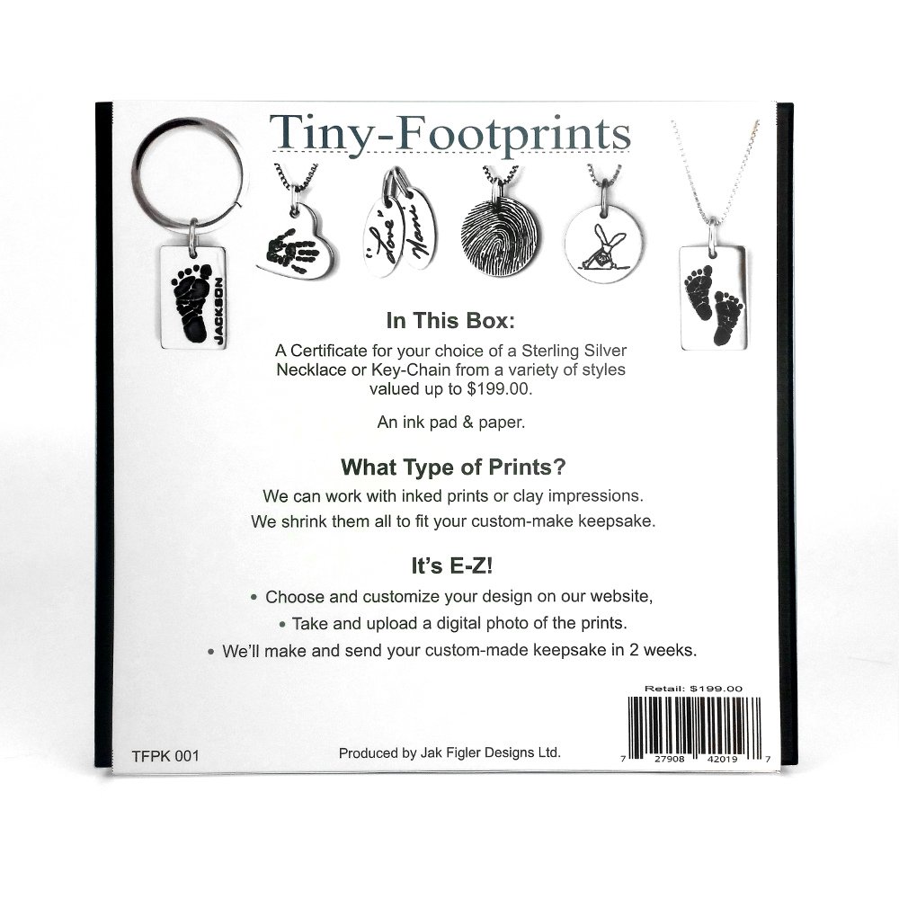 Personalized Silver Baby Footprint Keepsake Kit - Unique Push Present Gift for New Moms | Newborn Memory Preservation | Baby Shower, Christening & First Birthday Gift Idea