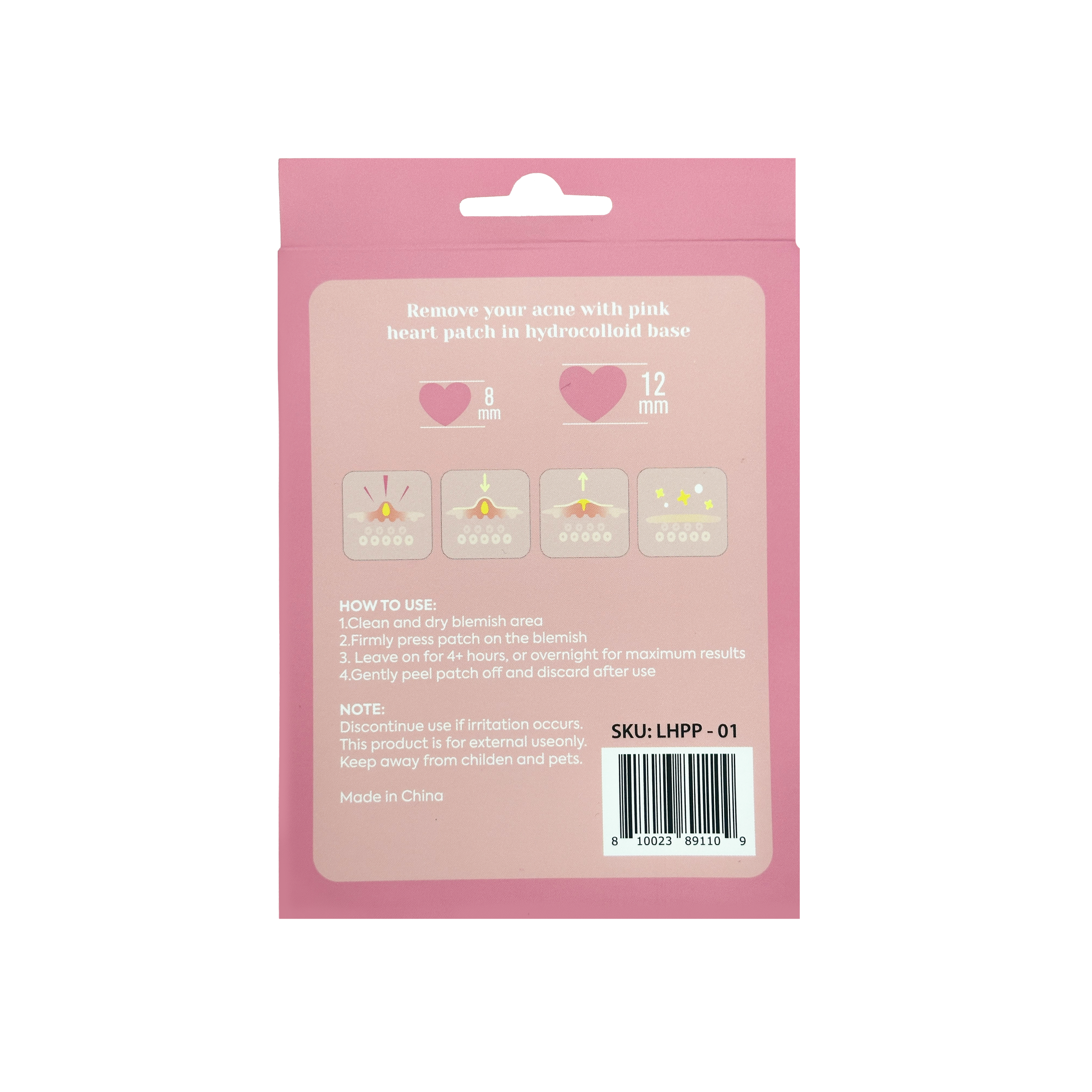 Acne Pimple Patches for Face - Pink Heart-Shaped Hydrocolloid Stickers for Blemish & Zit Treatment | Perfect for Overnight Spot Care & Gentle Skin Healing