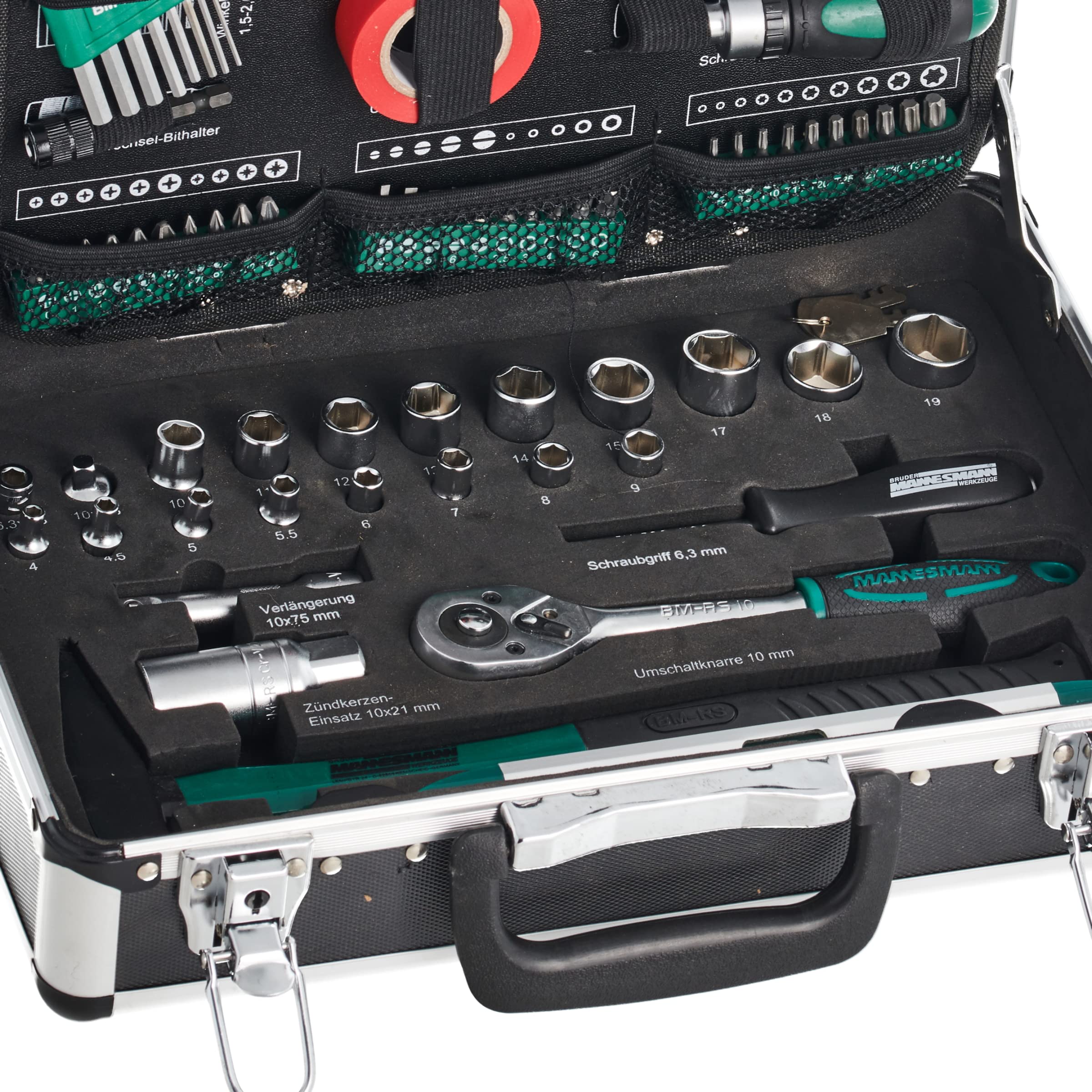 Brüder Mannesmann Tools 90-Piece Professional Tool Set with Durable Carrying Case | Complete Home & Auto Repair Kit | Perfect for DIY Projects, Mechanics, and Emergency Repairs