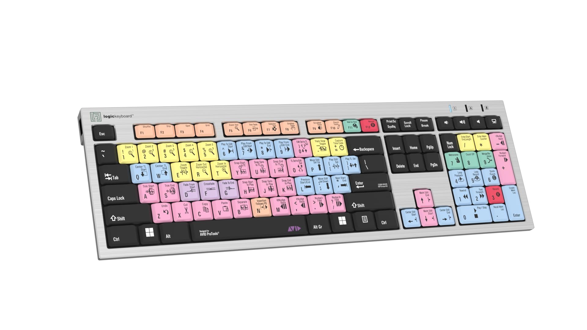 Logickeyboard 'Slimline' Pro Tools Shortcut Keyboard for Windows - Avid DAW Controller (Model LKBU-PT-AJPU-US) - Perfect for Music Production & Audio Editing Studios