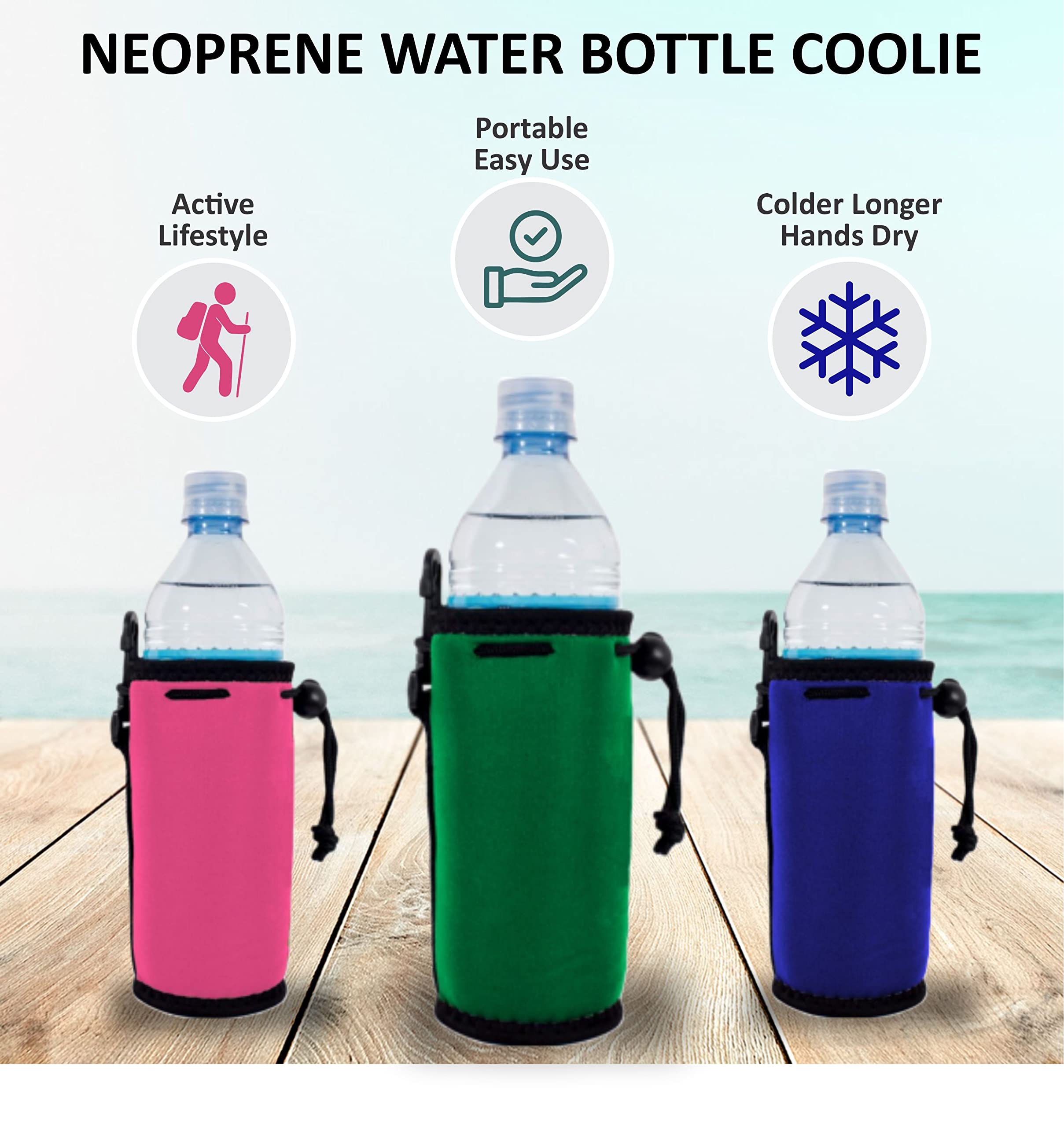 10 Pack Neon Green Blank Neoprene Water Bottle Coolie Sleeves - Insulated Beverage Koozies for Cans & Bottles, Perfect for Parties, Picnics & Outdoor Activities