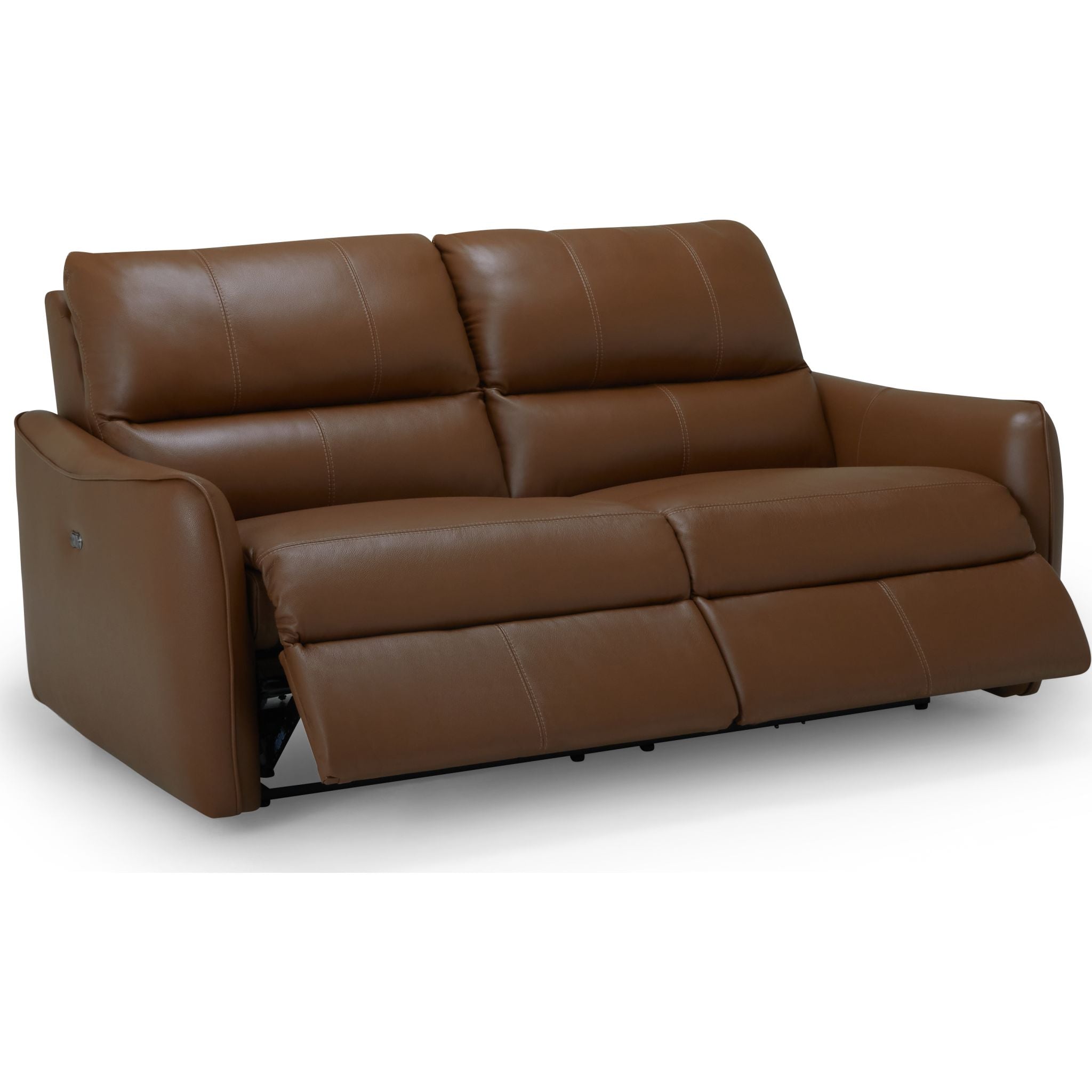 Arlo Power Reclining Sofa - 3-Seater Leather Sectional Couch with USB Charging Ports, Valencia Biscotti Color - Perfect for Living Room, Home Theater & Family Gatherings
