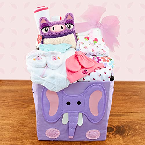 Baby Girl's First Wardrobe Gift Basket - Newborn Baby Girl Clothes Set - Perfect for Baby Shower, Birthday & Welcome Home Gifts
